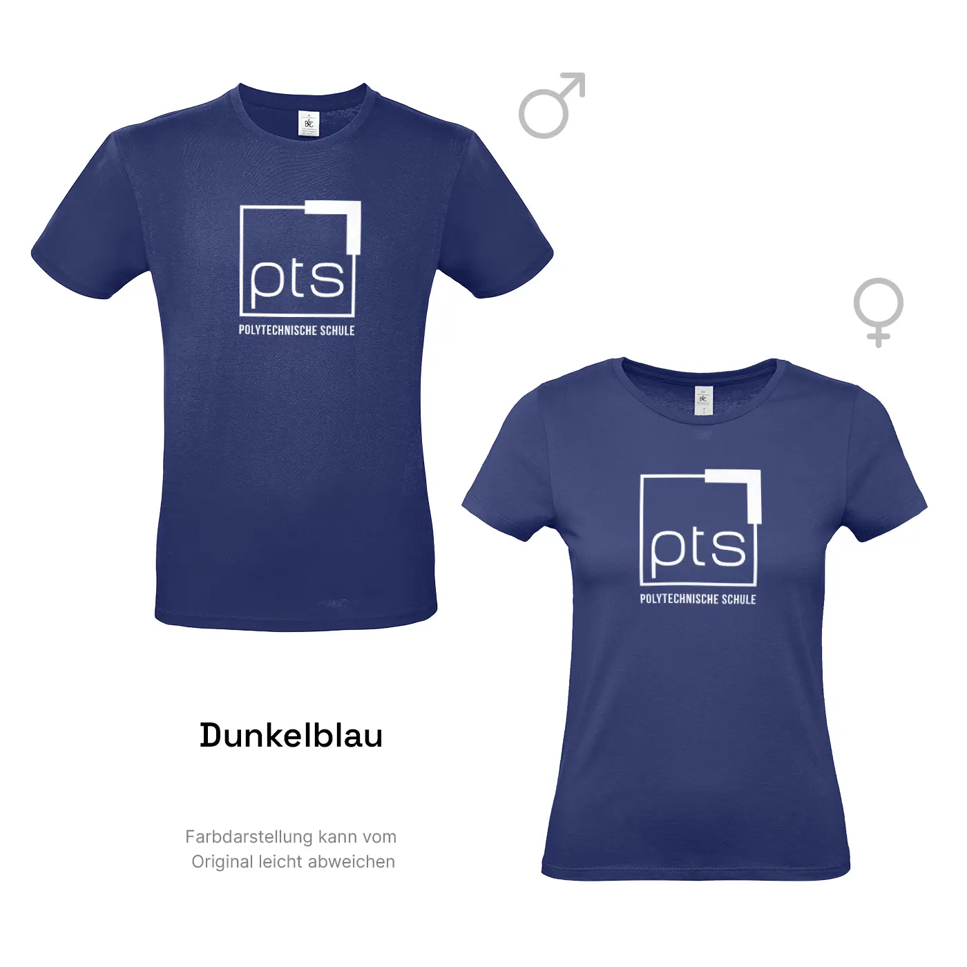 T-Shirt PTS-Logo weiß in Dunkelblau