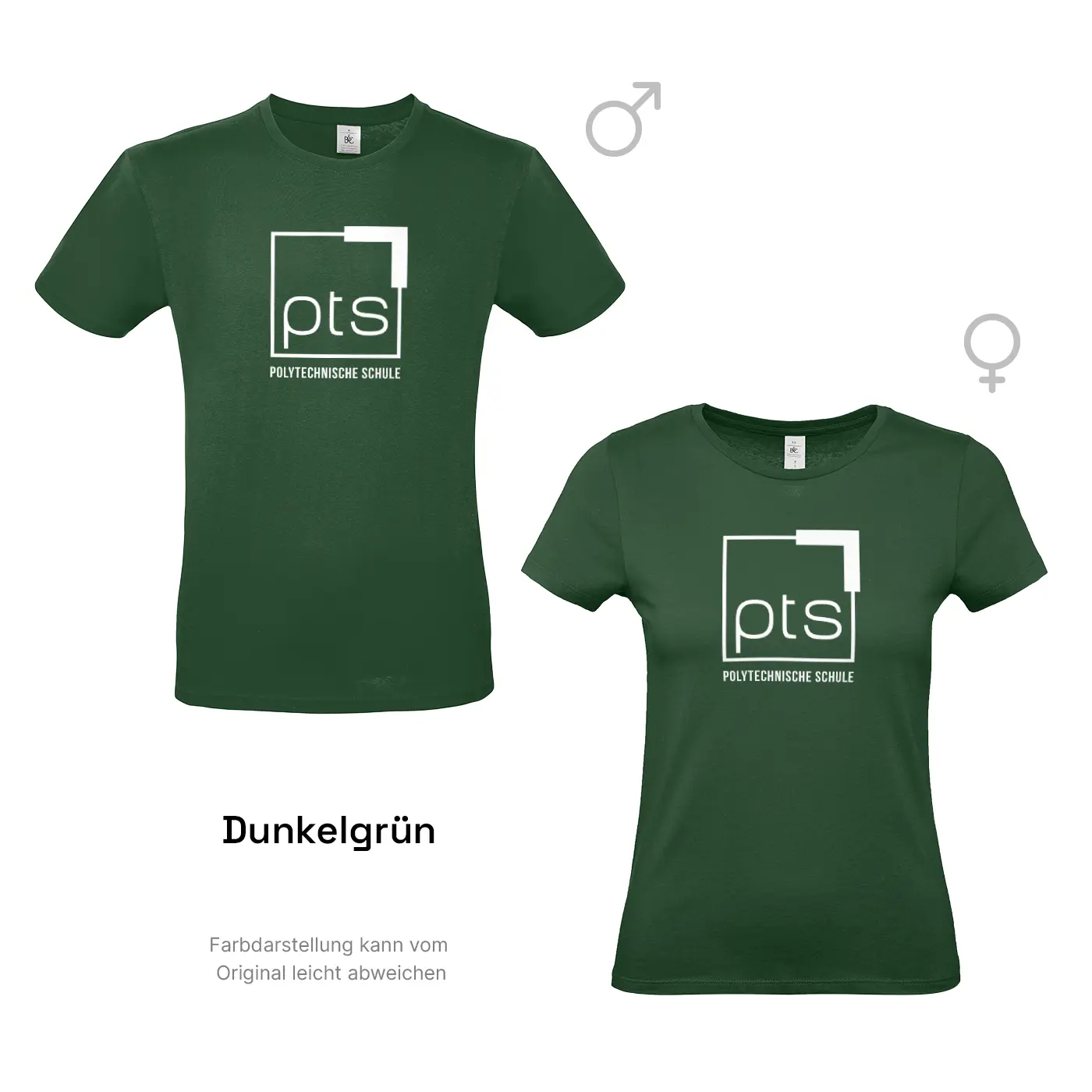 T-Shirt PTS-Logo weiß in Dunkelgrün