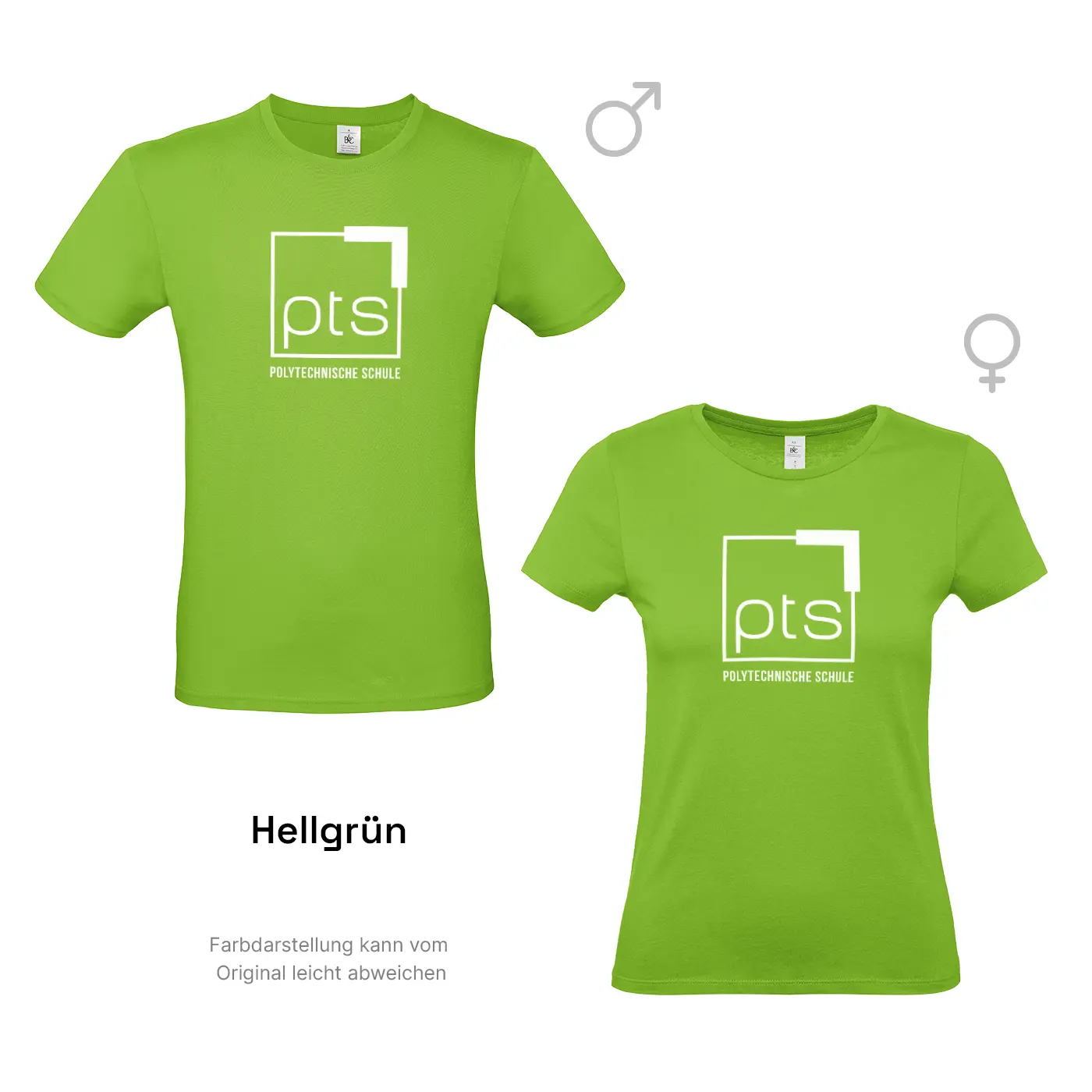 T-Shirt PTS-Logo weiß in Hellgrün