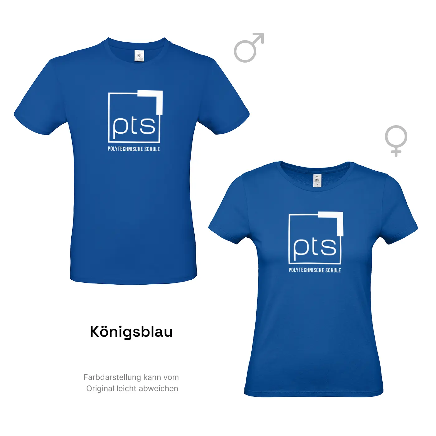 T-Shirt PTS-Logo weiß in Königsblau