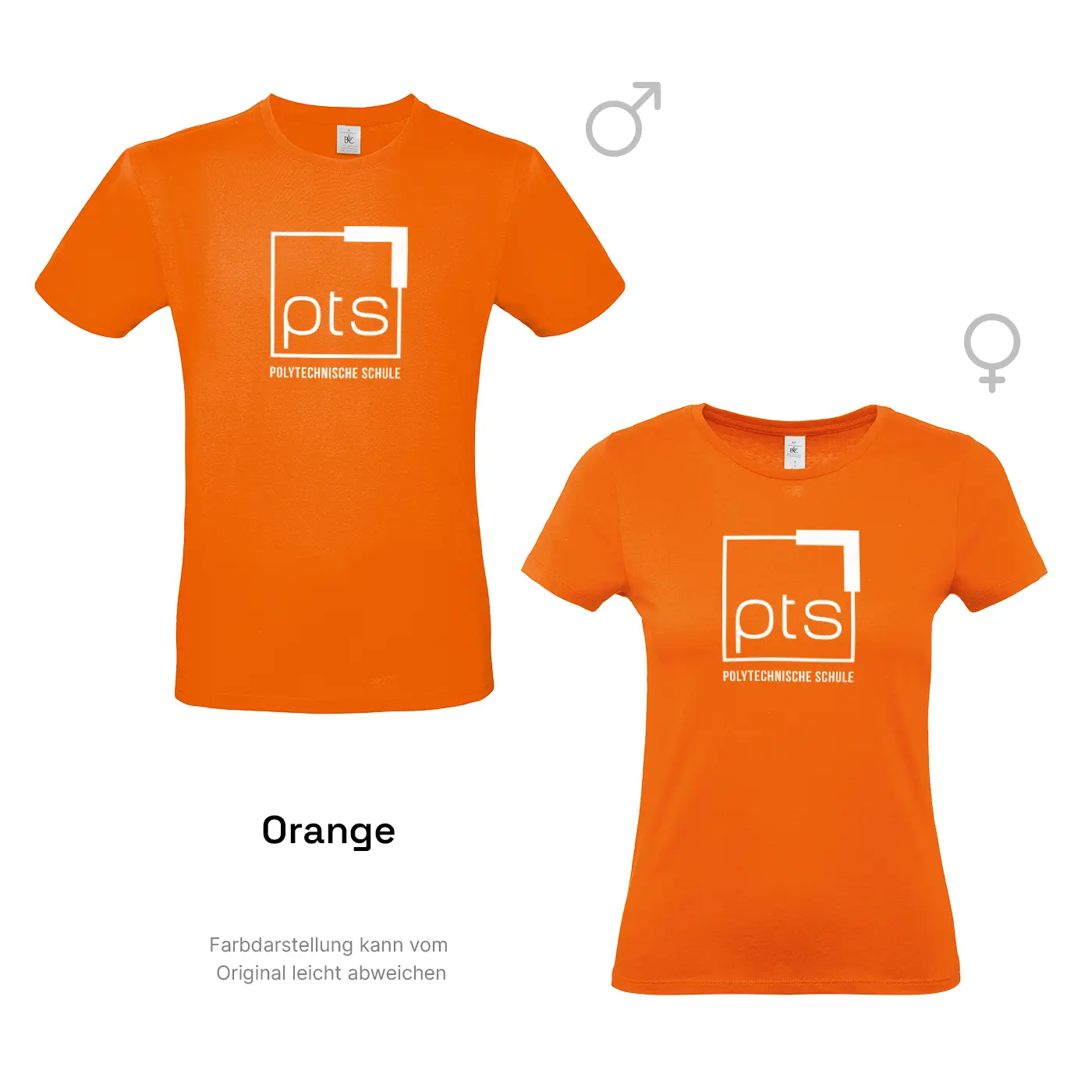 T-Shirt PTS-Logo weiß in Orange