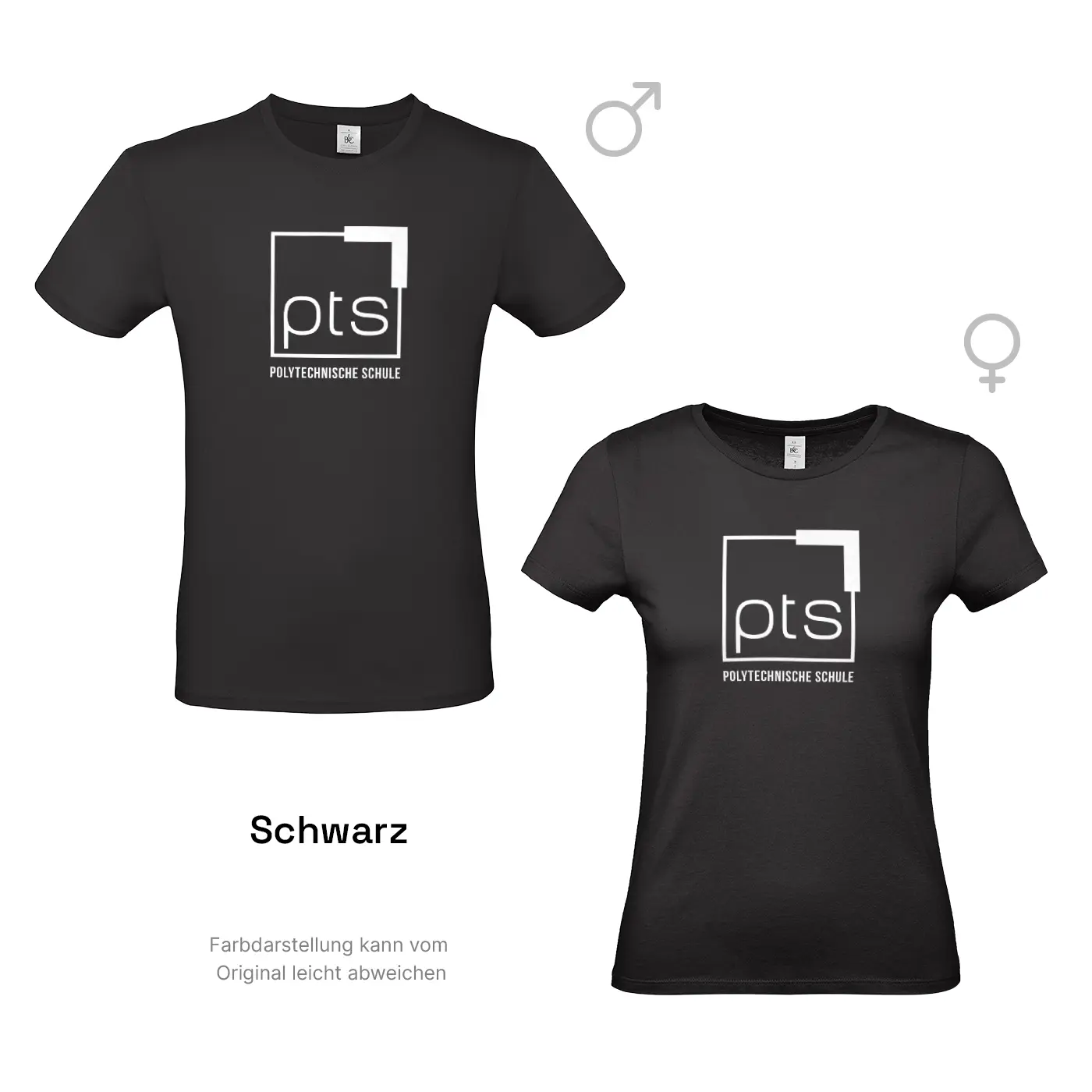 T-Shirt PTS-Logo weiß in Schwarz