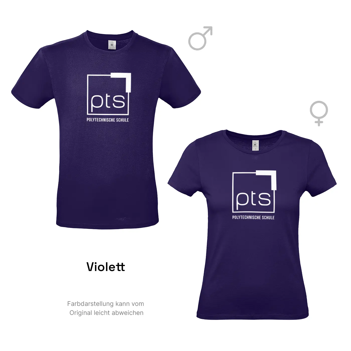 T-Shirt PTS-Logo weiß in Violett