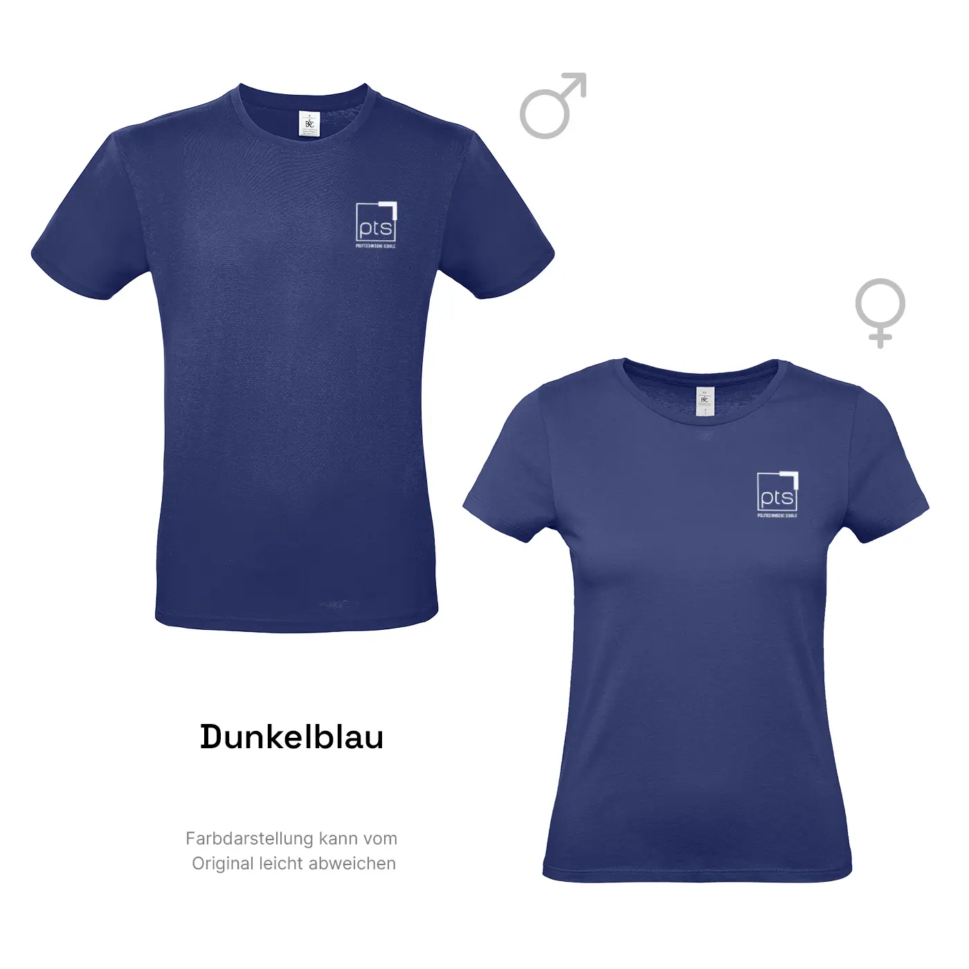 T-Shirt PTS-Logo weiß klein in Dunkelblau