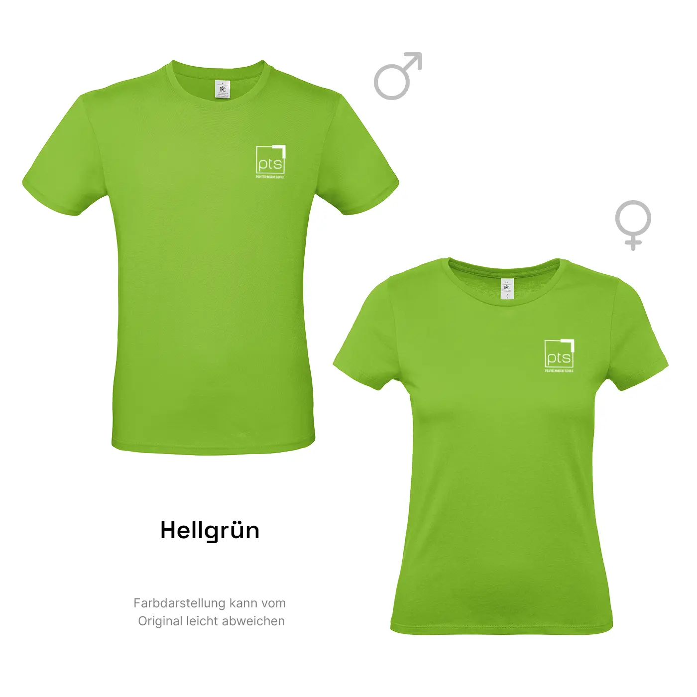 T-Shirt PTS-Logo weiß klein in Hellgrün