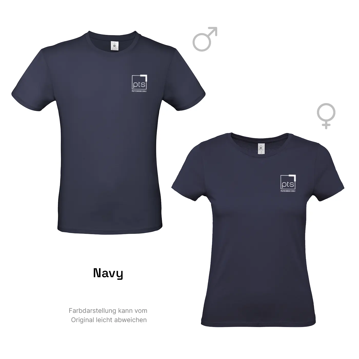 T-Shirt PTS-Logo weiß klein in Navy