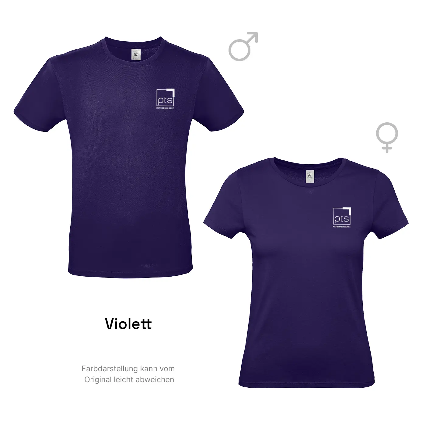 T-Shirt PTS-Logo weiß klein in Violett