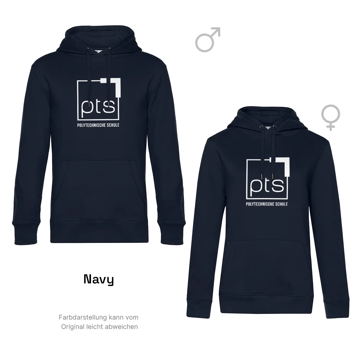 Hoodie PTS-Logo weiß in Navy