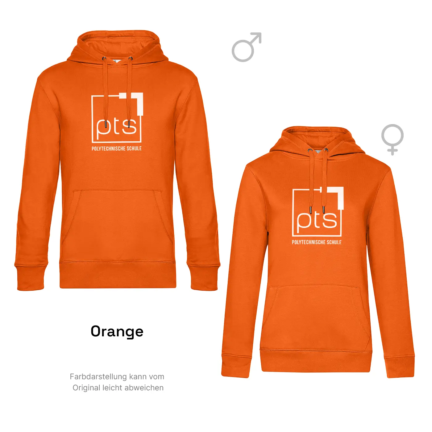 Hoodie PTS-Logo weiß in Orange