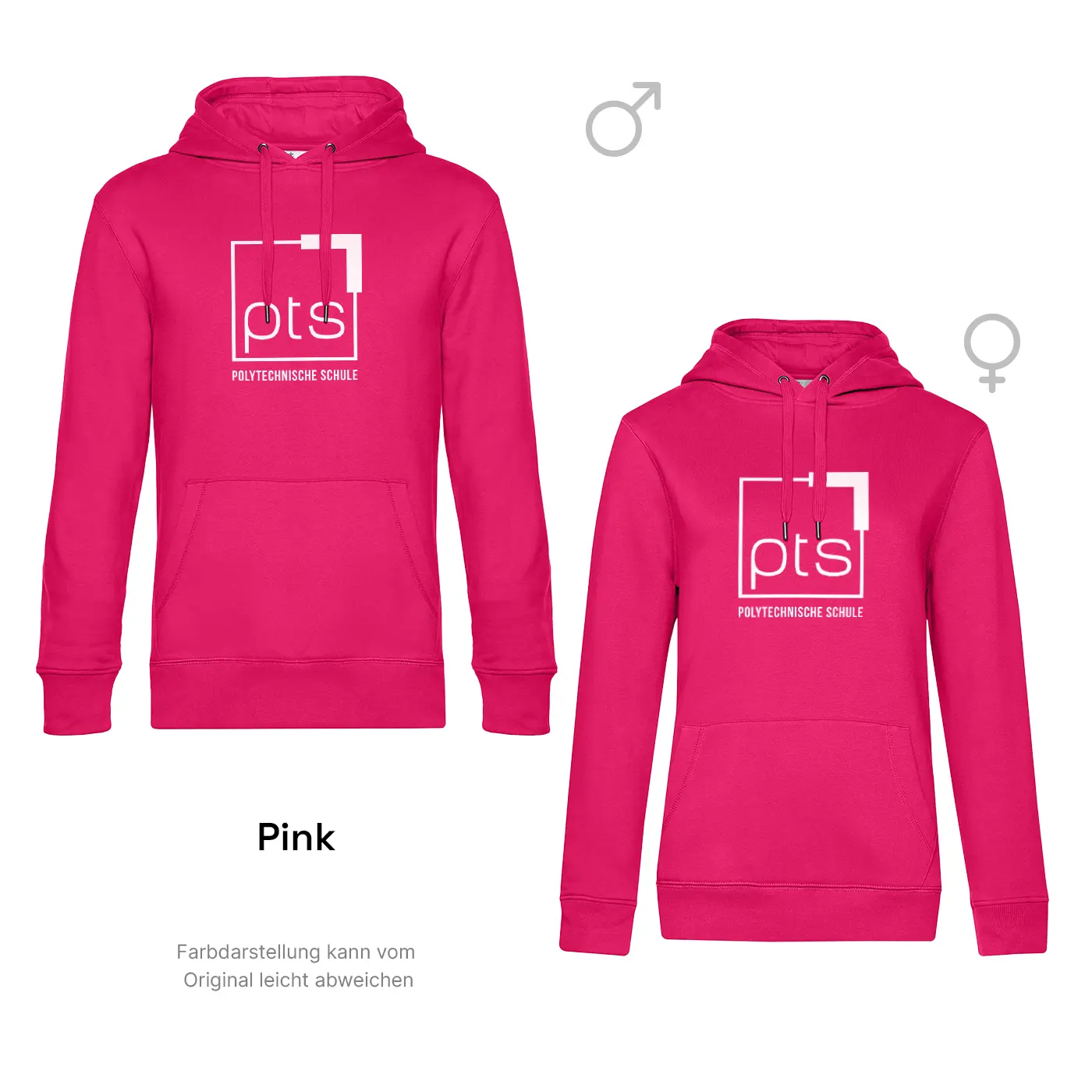 Hoodie PTS-Logo weiß in Pink