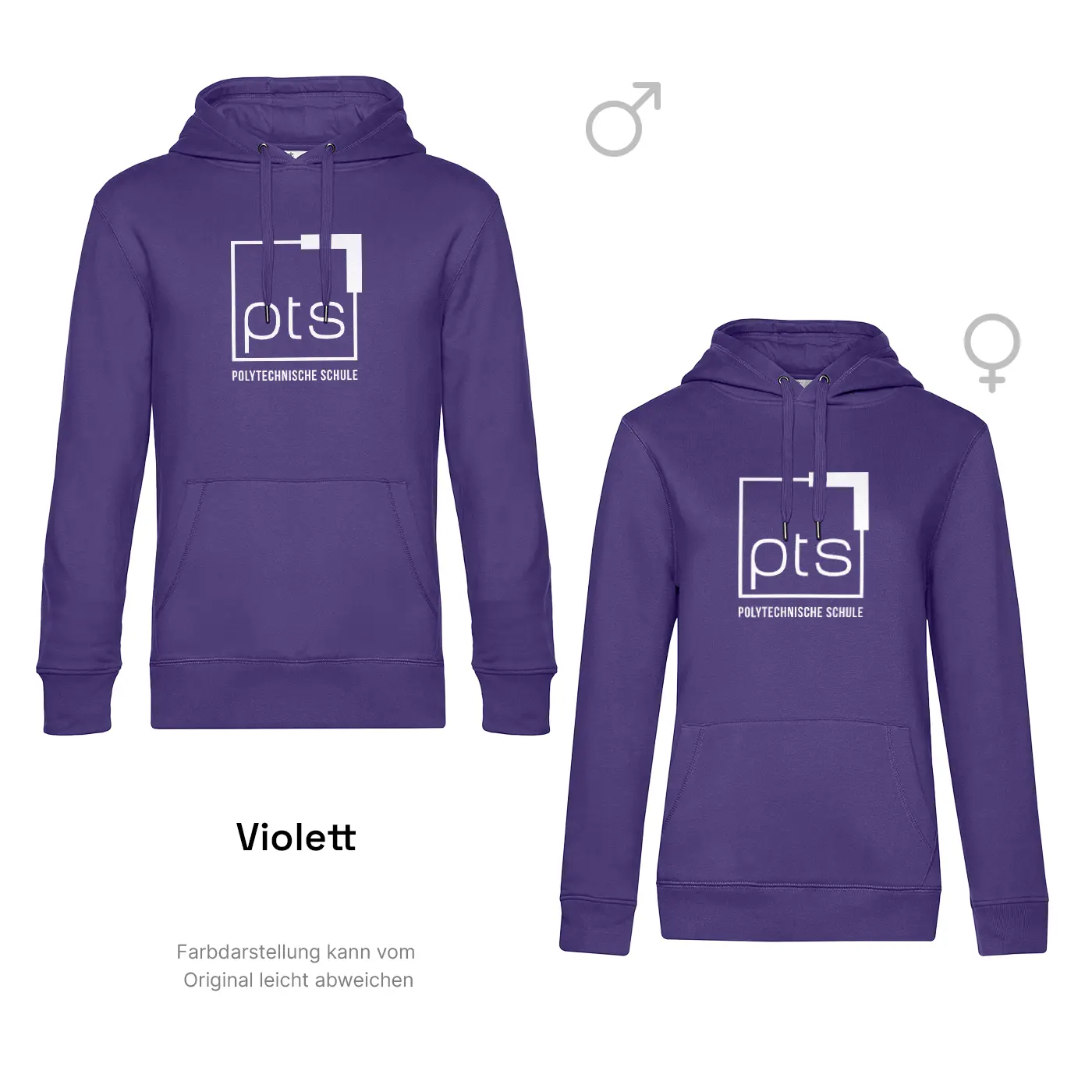 Hoodie PTS-Logo weiß in Violett