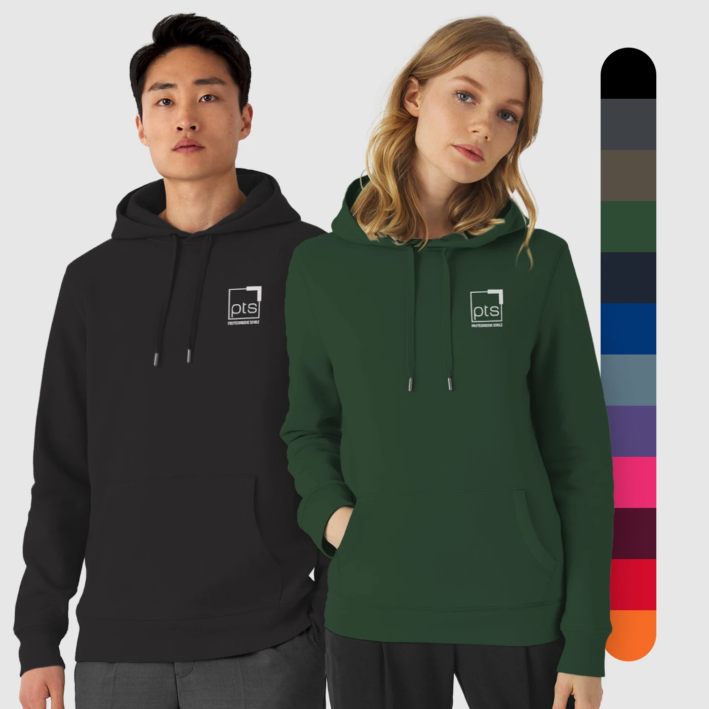 Hoodie PTS-Logo weiß klein