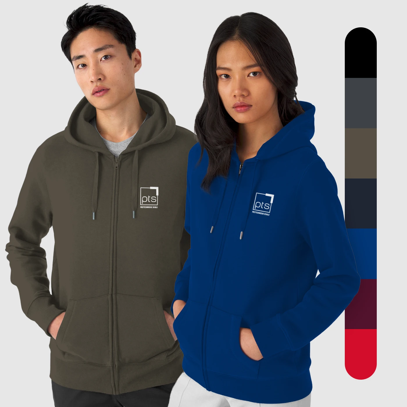 Zipper PTS-Logo weiß klein