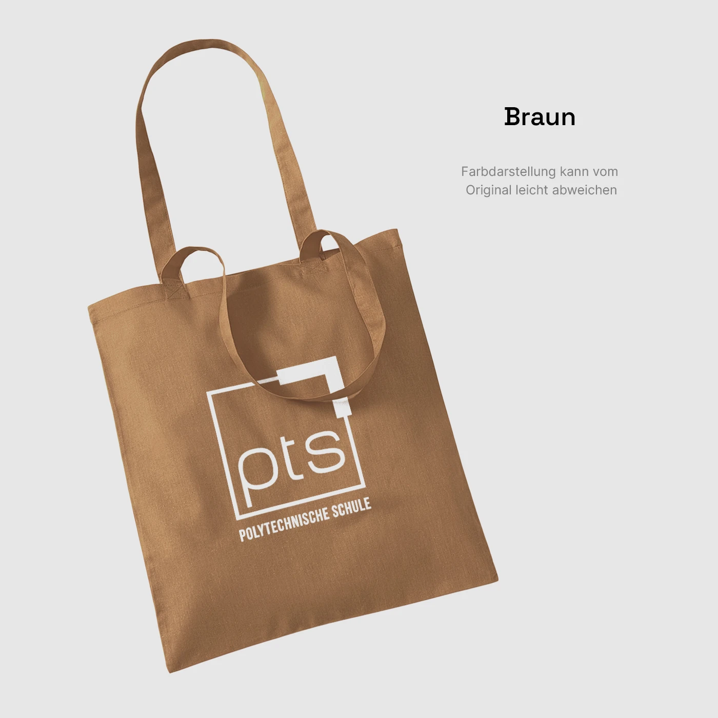 Tasche PTS-Logo weiß in Braun