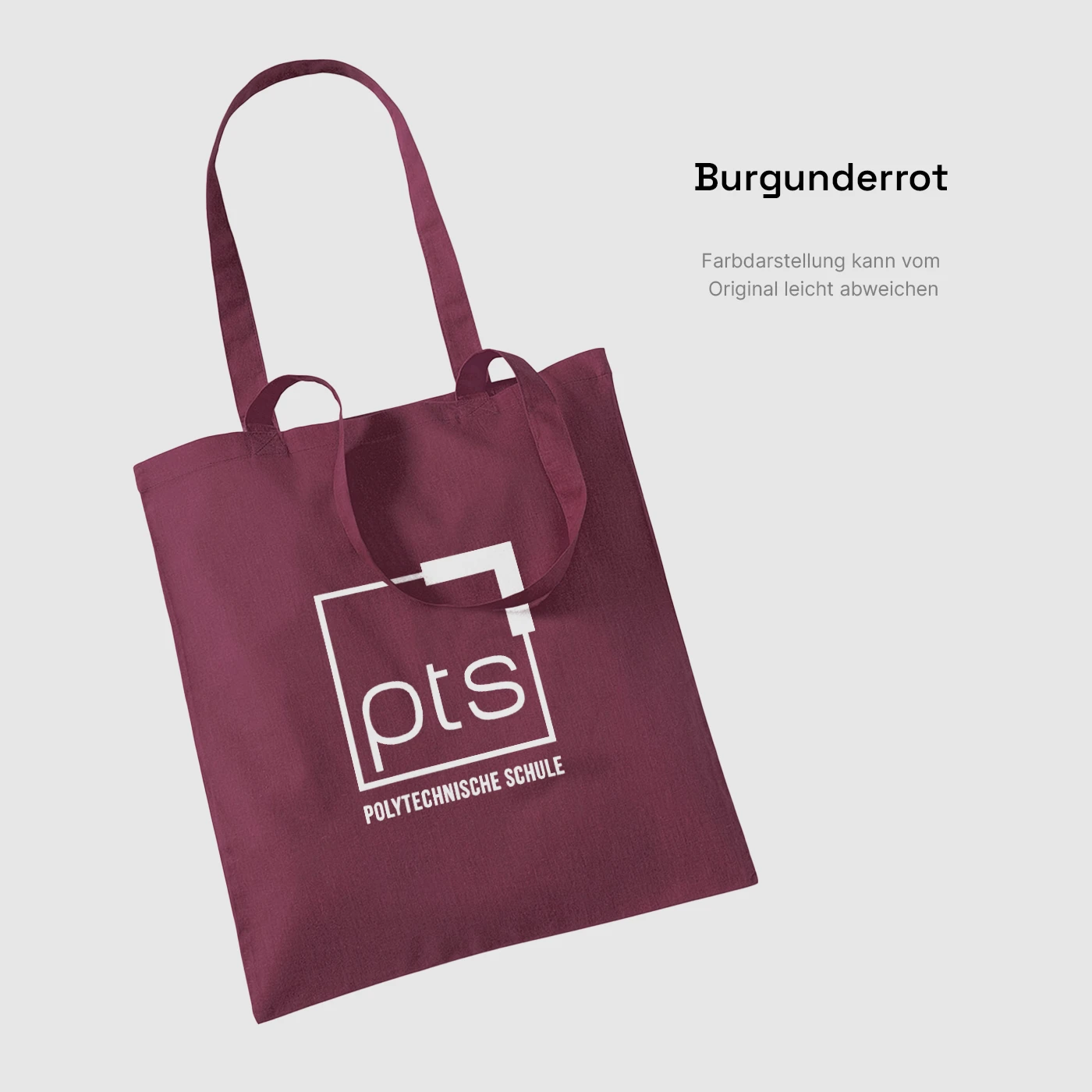 Tasche PTS-Logo weiß in Burgunderrot
