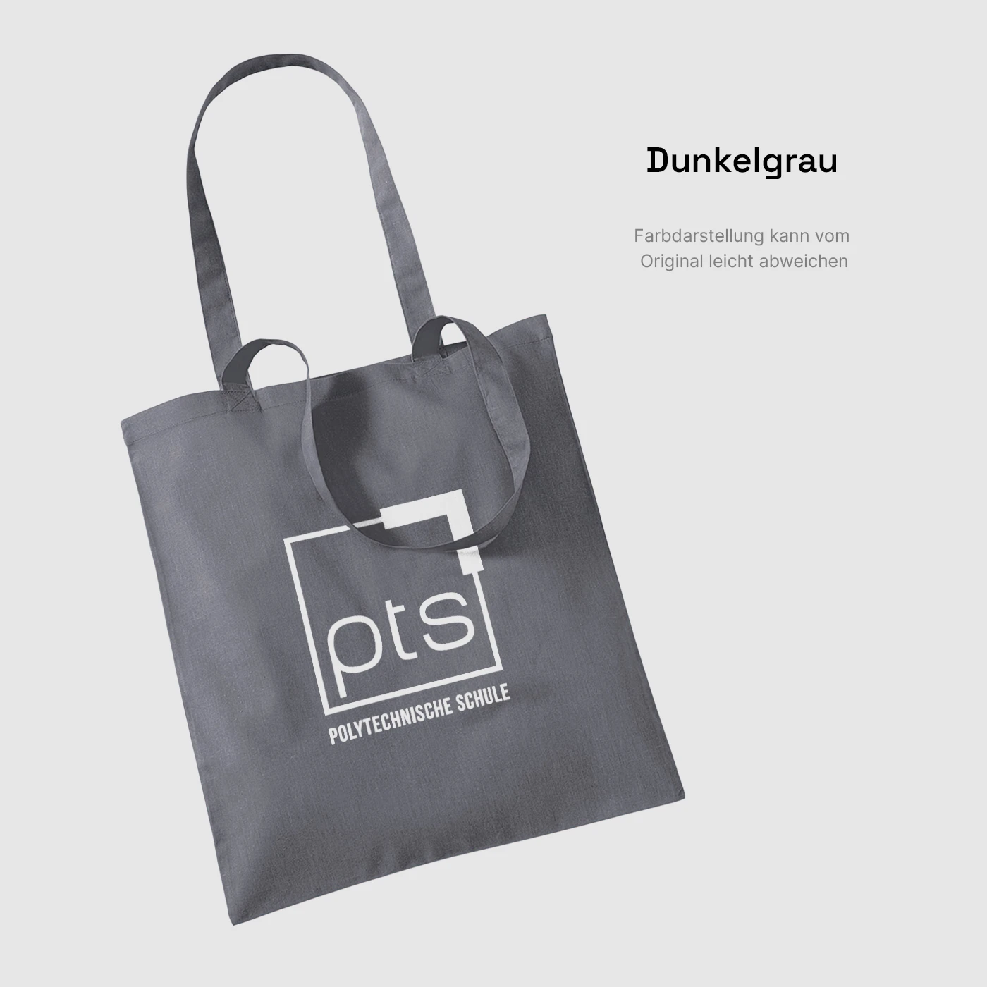 Tasche PTS-Logo weiß in Dunkelgrau