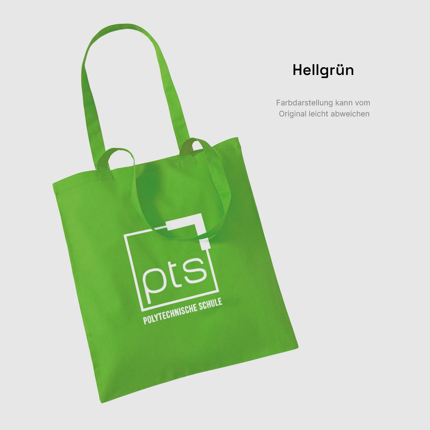 Tasche PTS-Logo weiß in Hellgrün