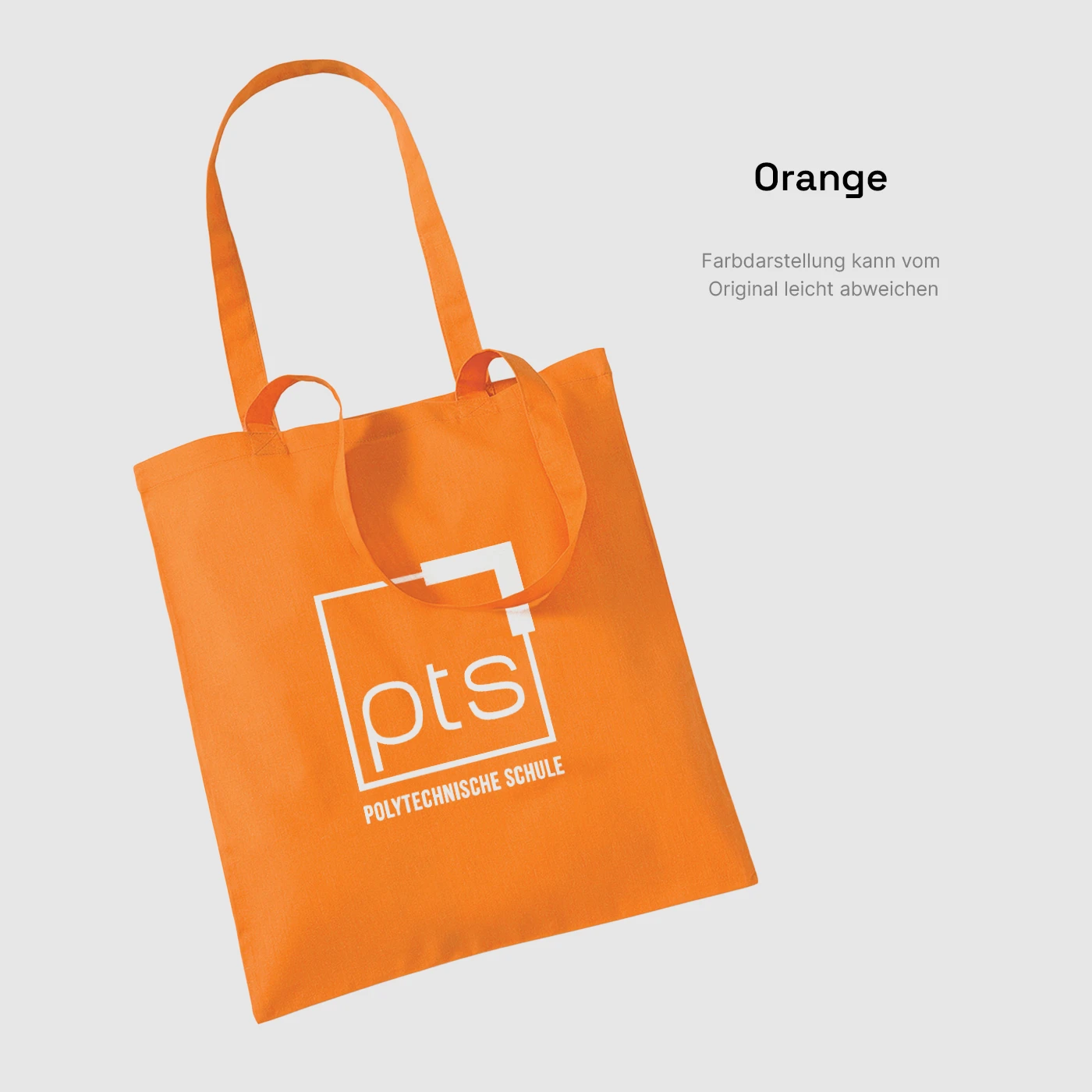 Tasche PTS-Logo weiß in Orange
