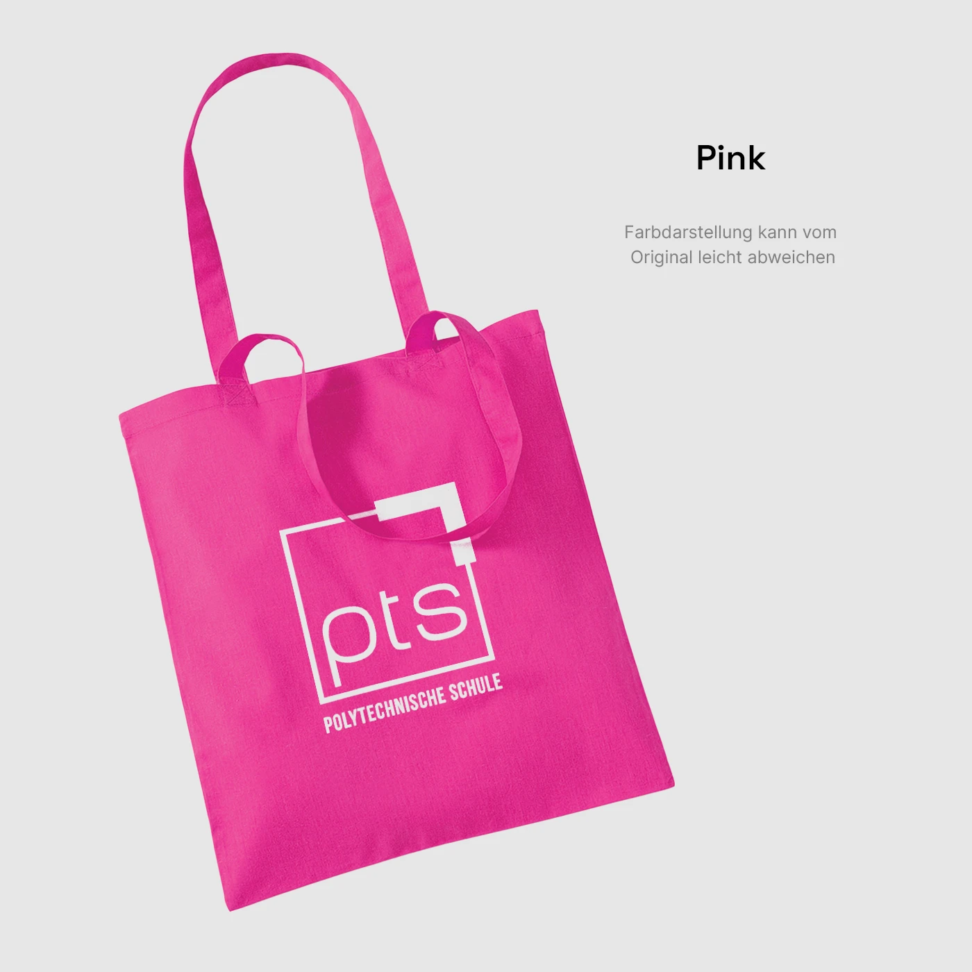 Tasche PTS-Logo weiß in Pink