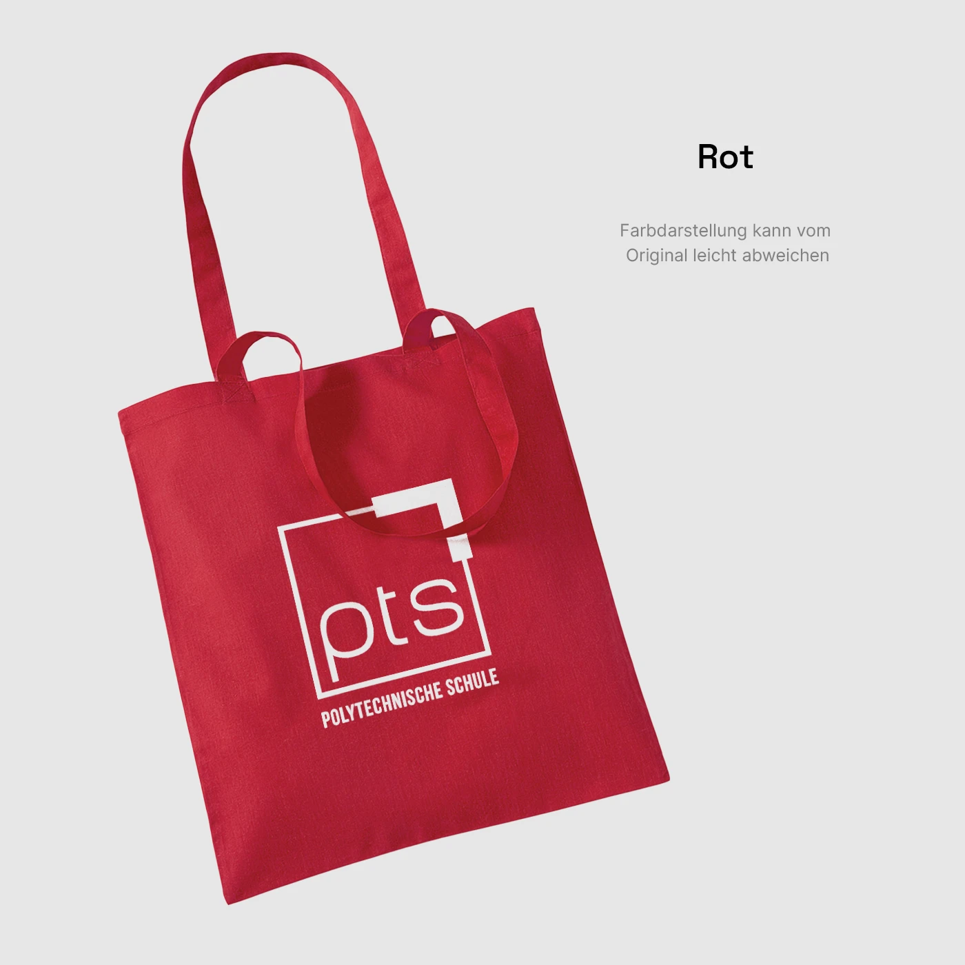 Tasche PTS-Logo weiß in Rot