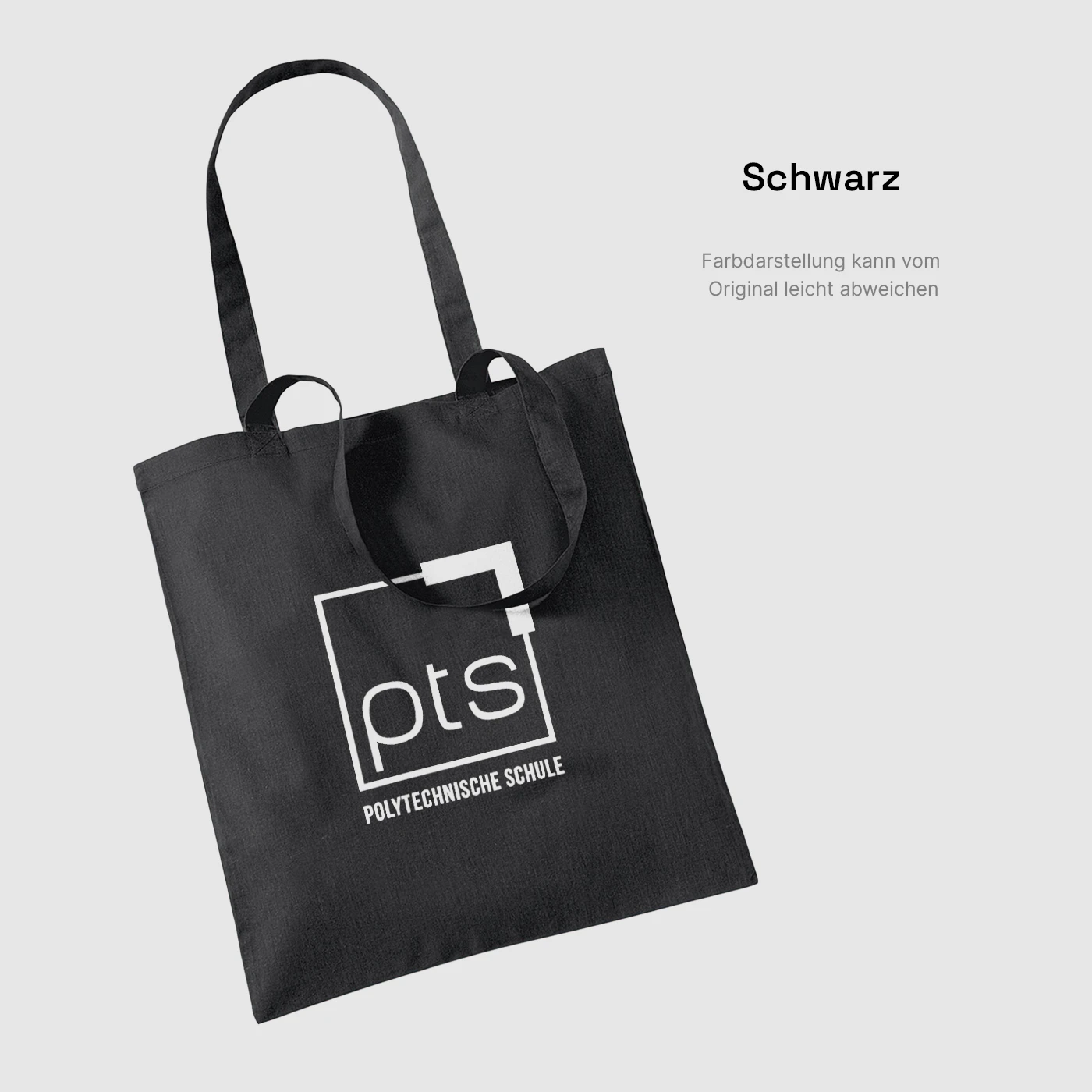 Tasche PTS-Logo weiß in Schwarz