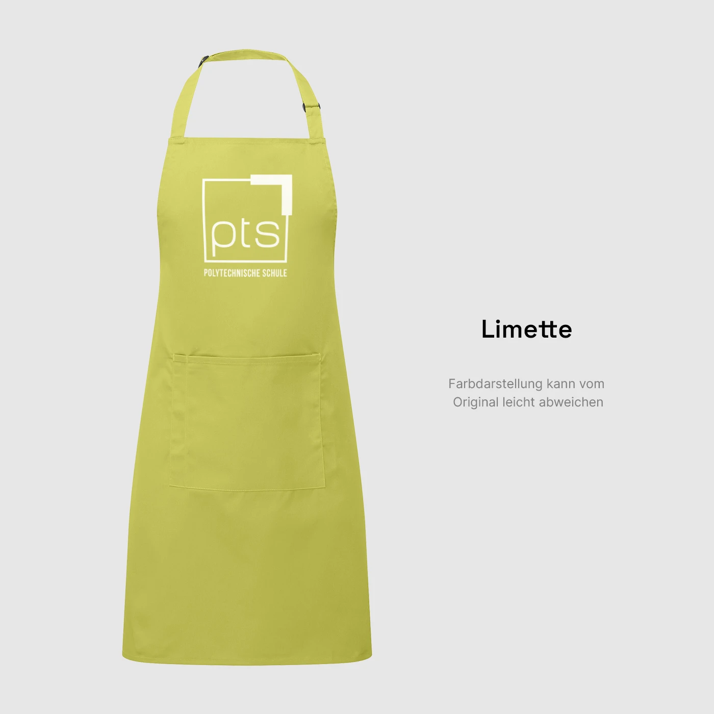 Schürze PTS-Logo weiß in Limette
