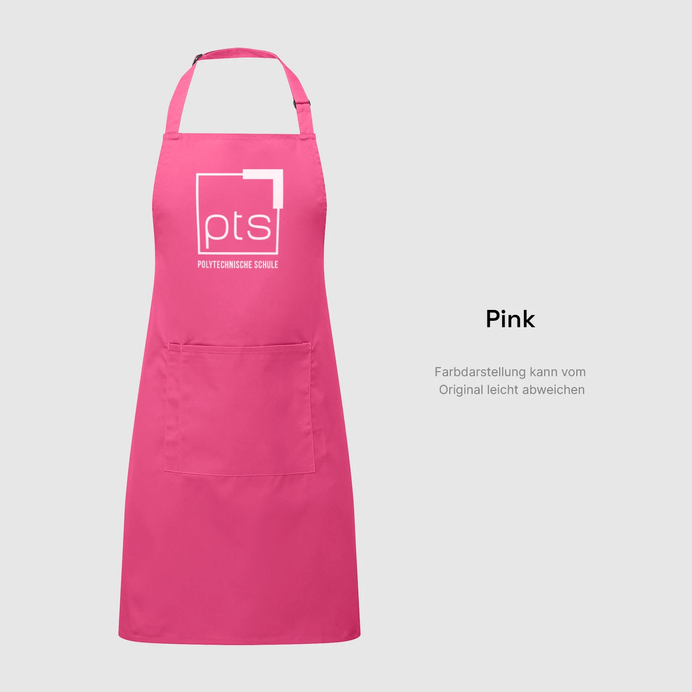 Schürze PTS-Logo weiß in Pink