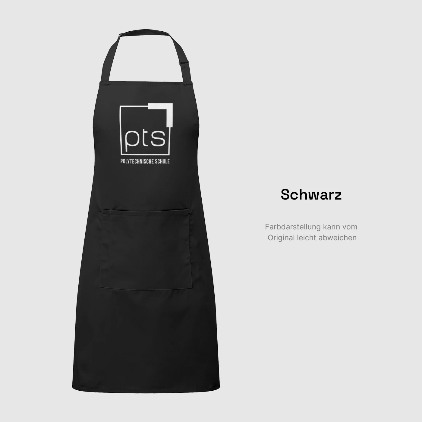 Schürze PTS-Logo weiß in Schwarz