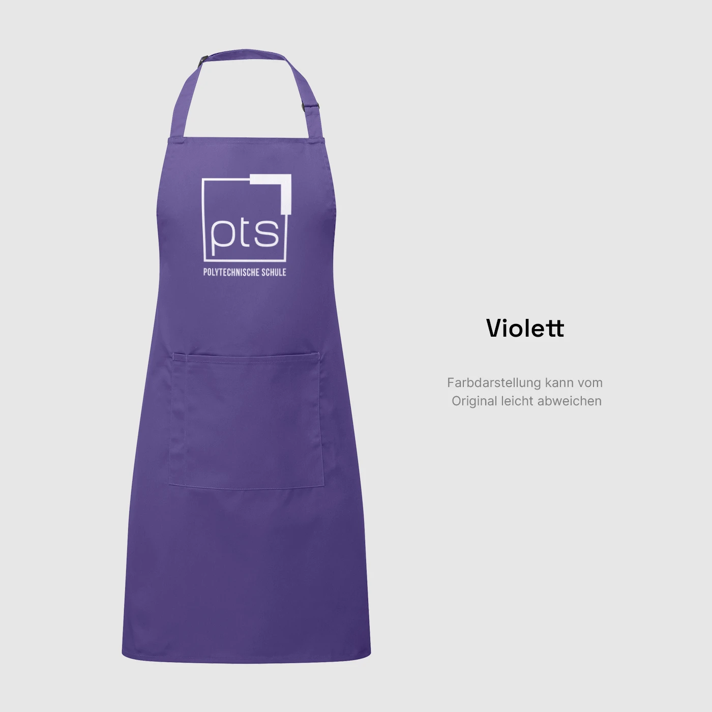 Schürze PTS-Logo weiß in Violett