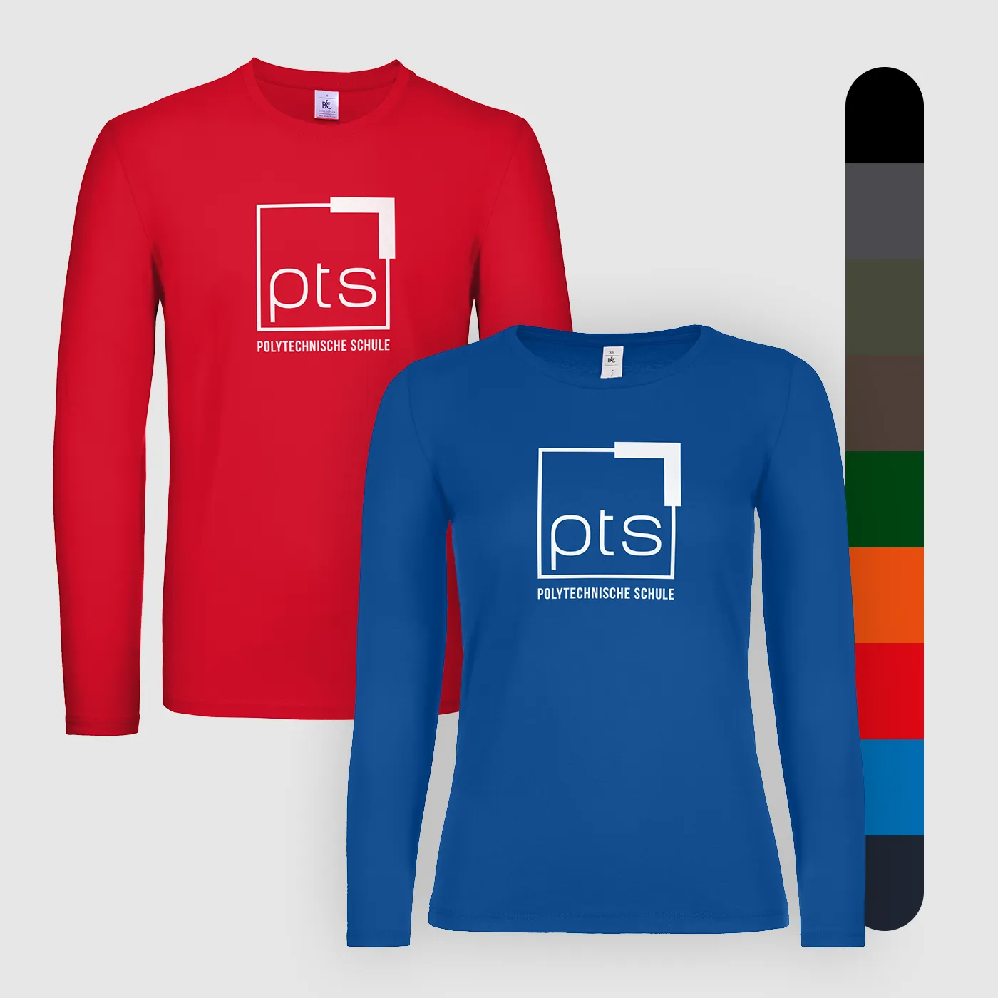 T-Shirt Langarm PTS-Logo weiß