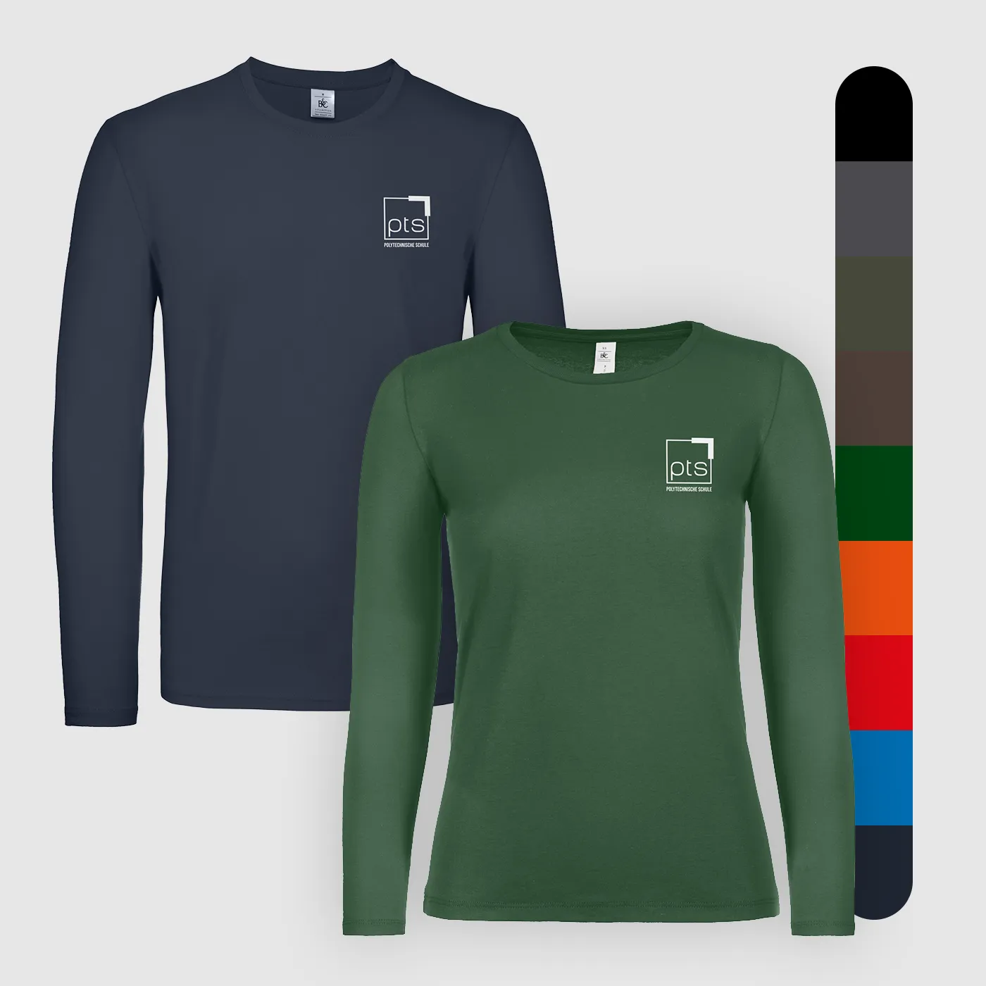 T-Shirt Langarm PTS-Logo weiß