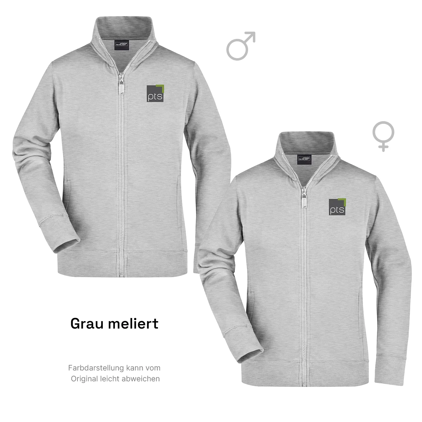 T-Shirt Langarm PTS-Logo färbig klein - grau meliert