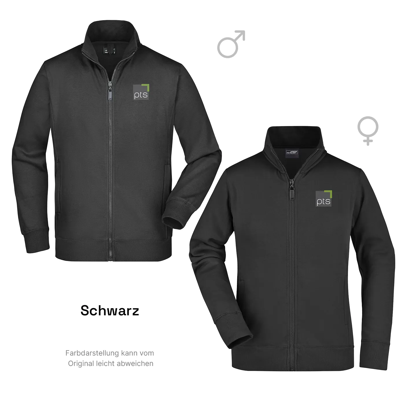 T-Shirt Langarm PTS-Logo färbig klein - schwarz