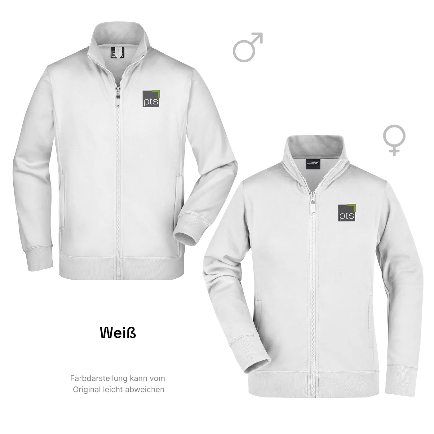 T-Shirt Langarm PTS-Logo färbig klein - weiß