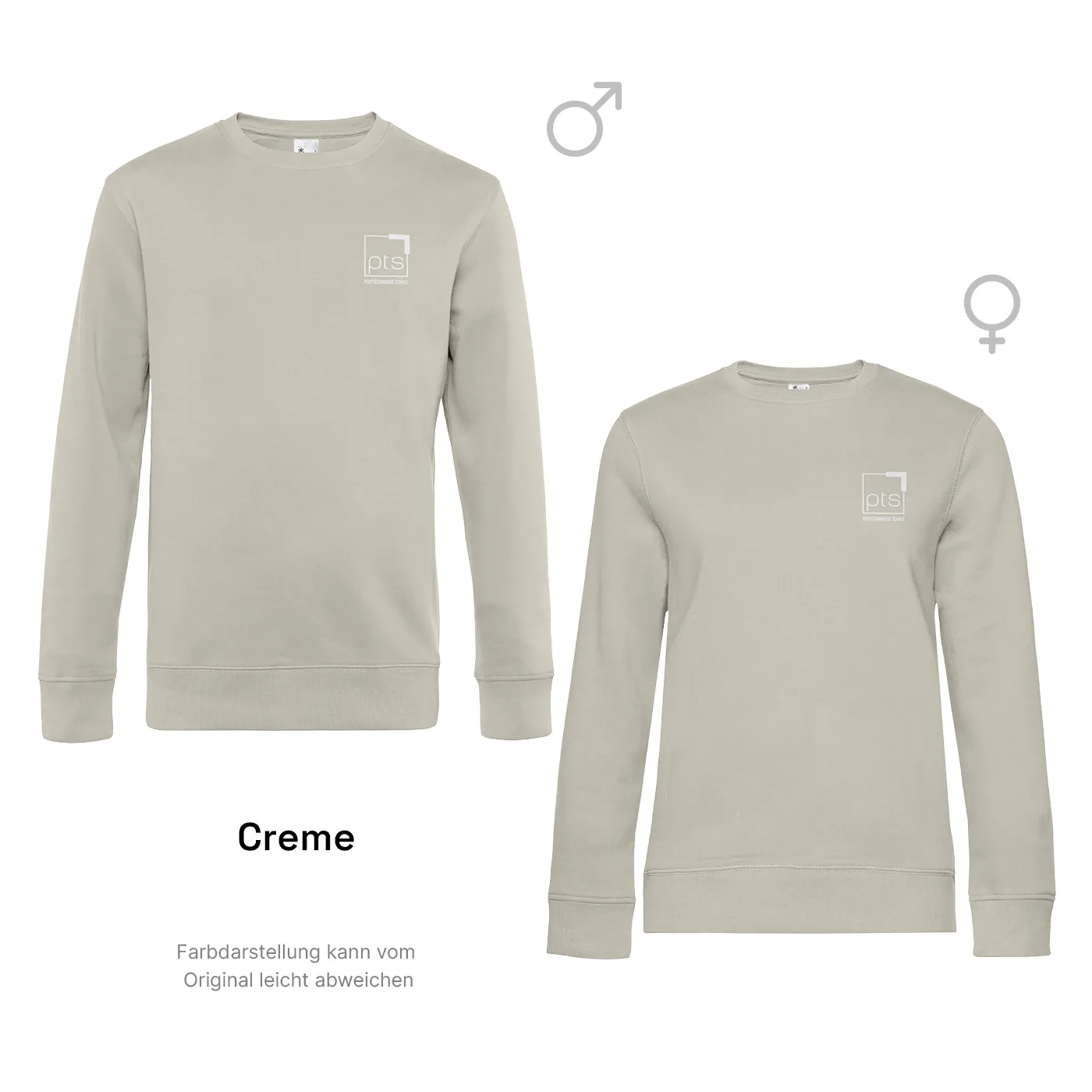 Sweater PTS-Logo weiß klein - creme
