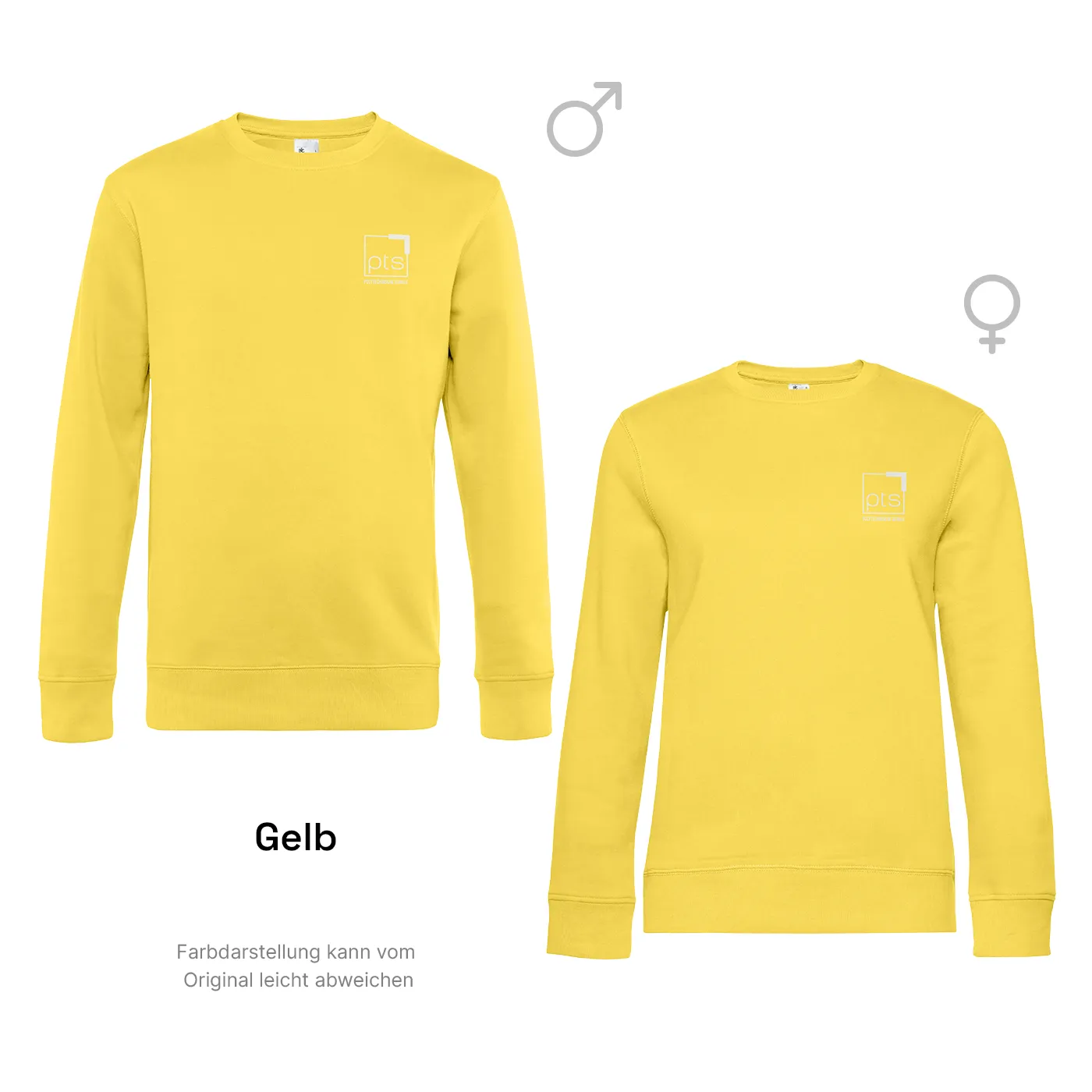 Sweater PTS-Logo weiß klein - gelb