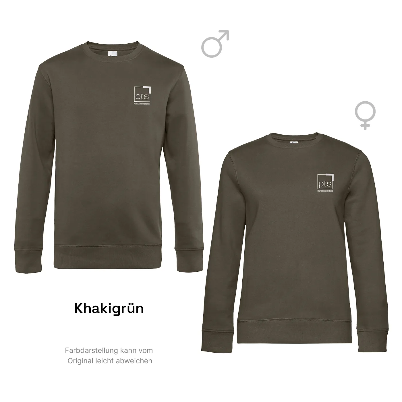 Sweater PTS-Logo weiß klein - khakigrün