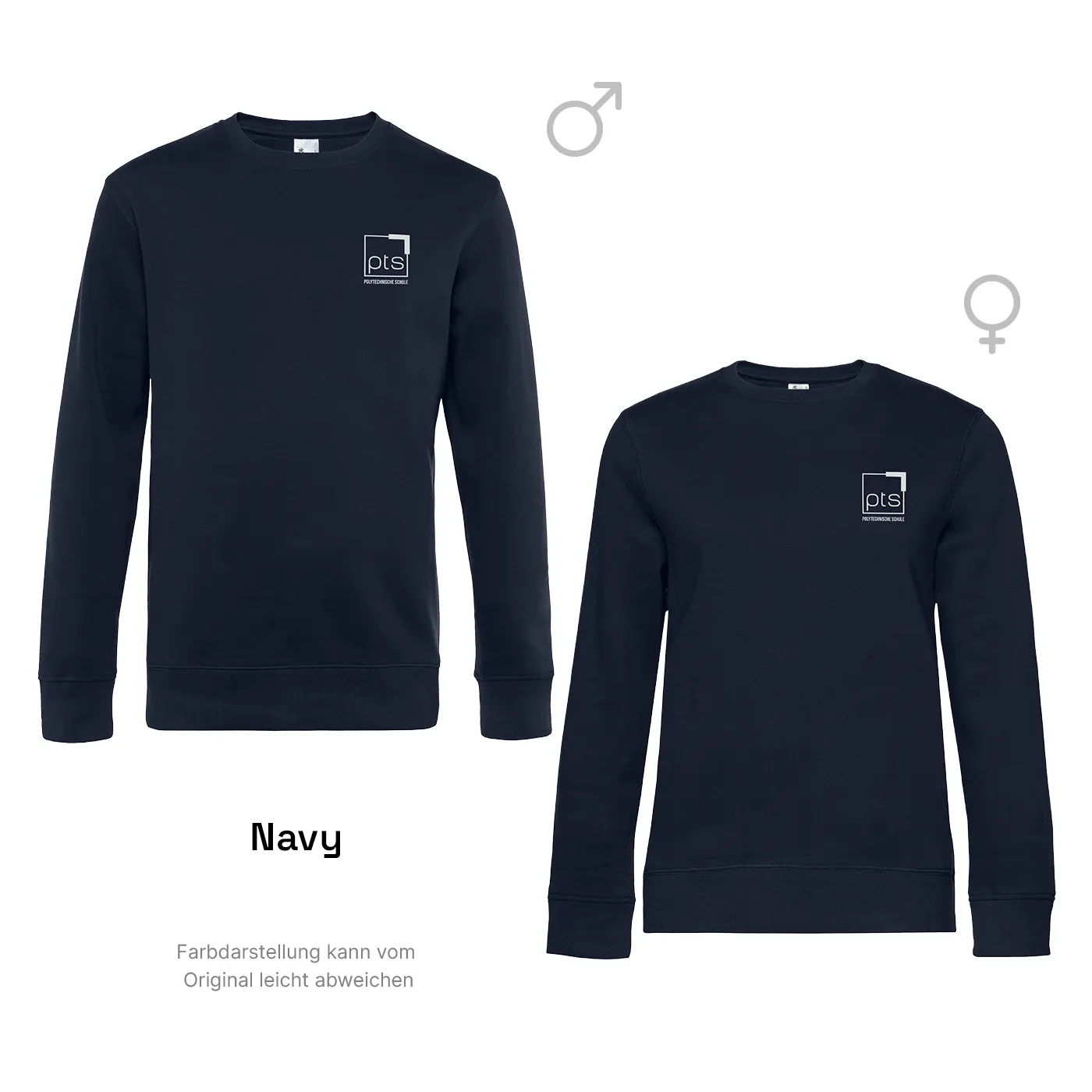 Sweater PTS-Logo weiß klein - navy