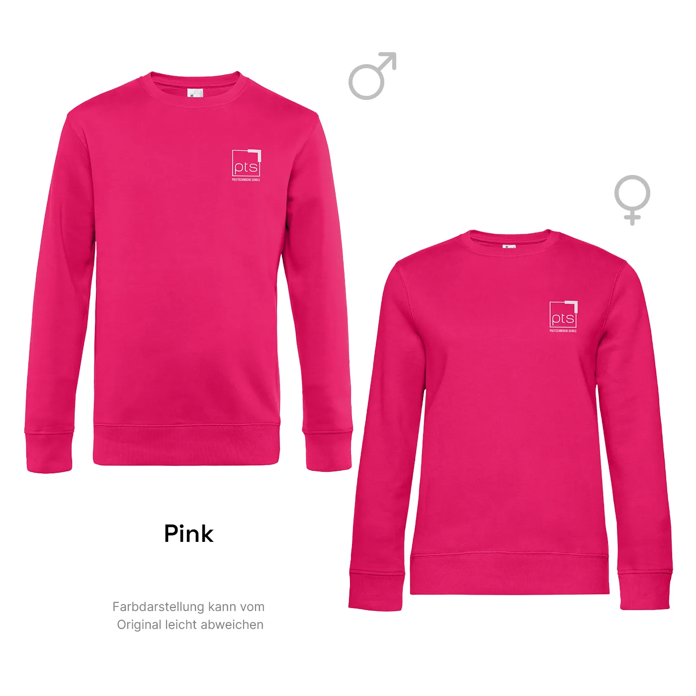 Sweater PTS-Logo weiß klein - pink