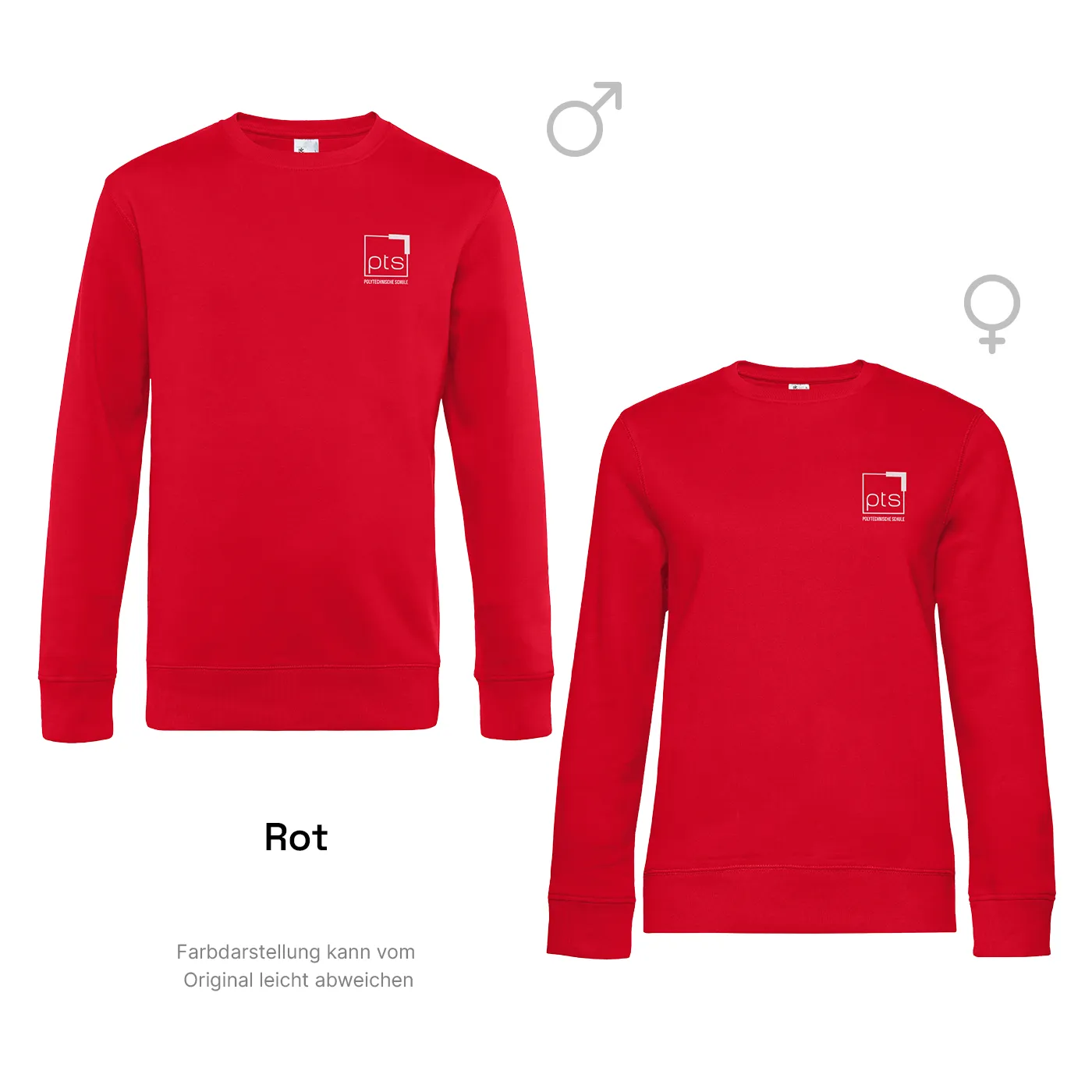 Sweater PTS-Logo weiß klein - rot