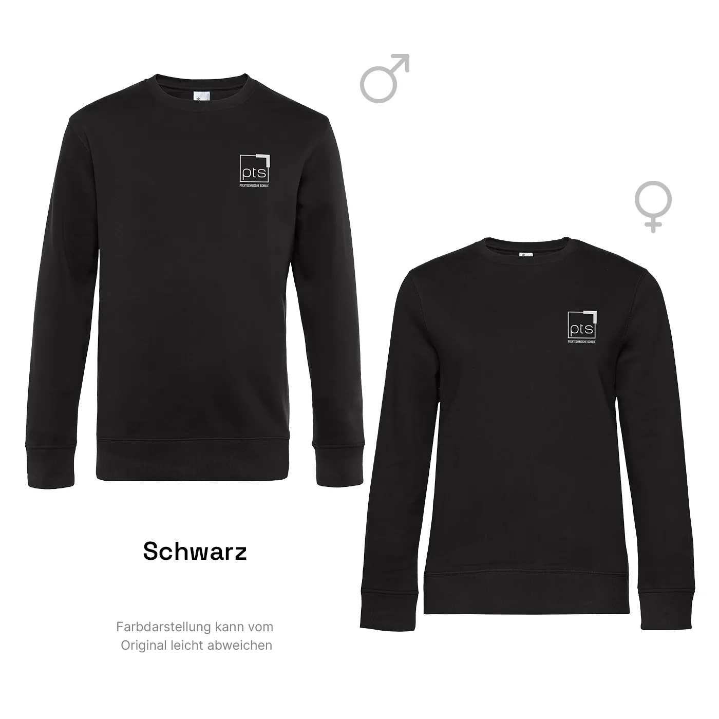 Sweater PTS-Logo weiß klein - schwarz