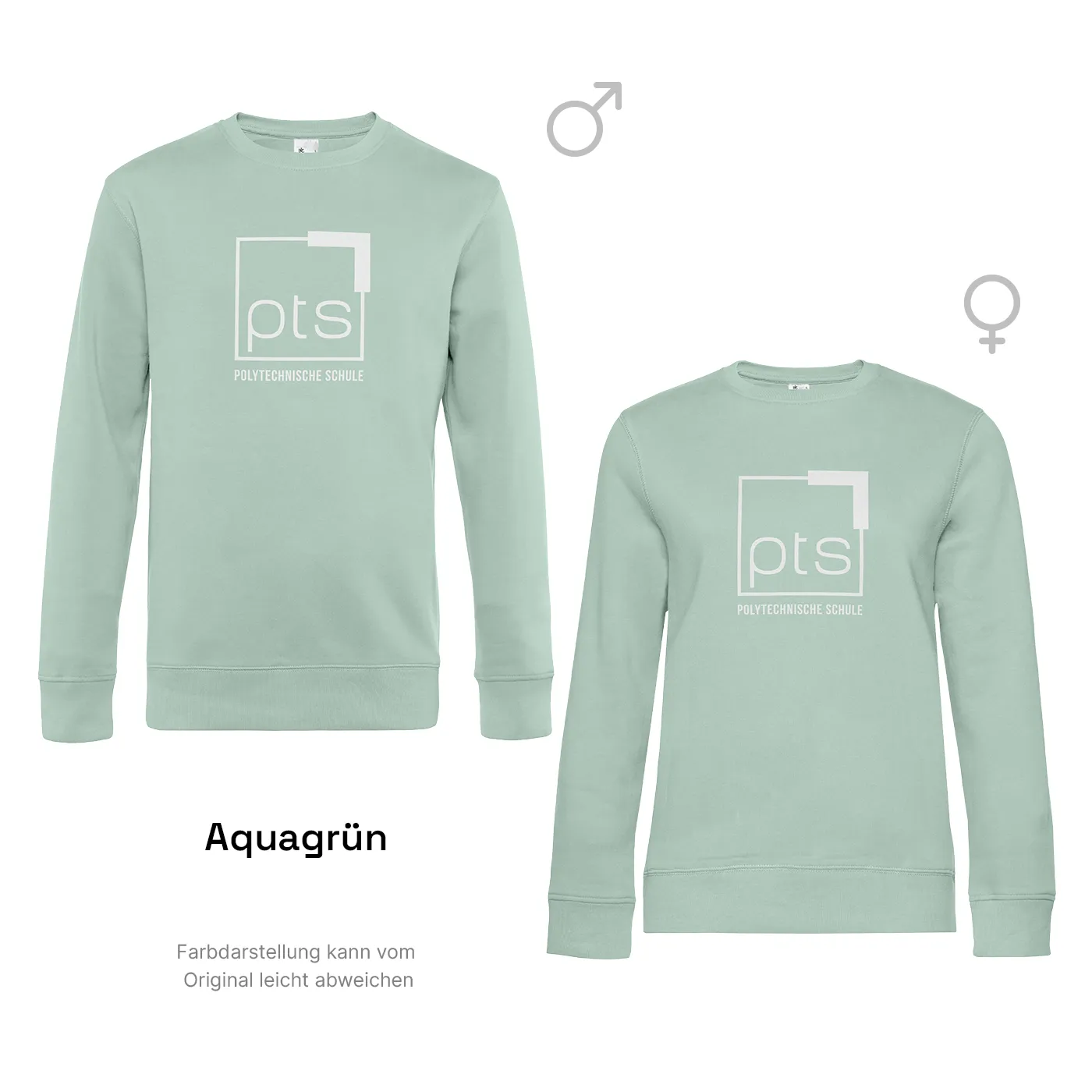 Sweater PTS-Logo weiß - aquagrün