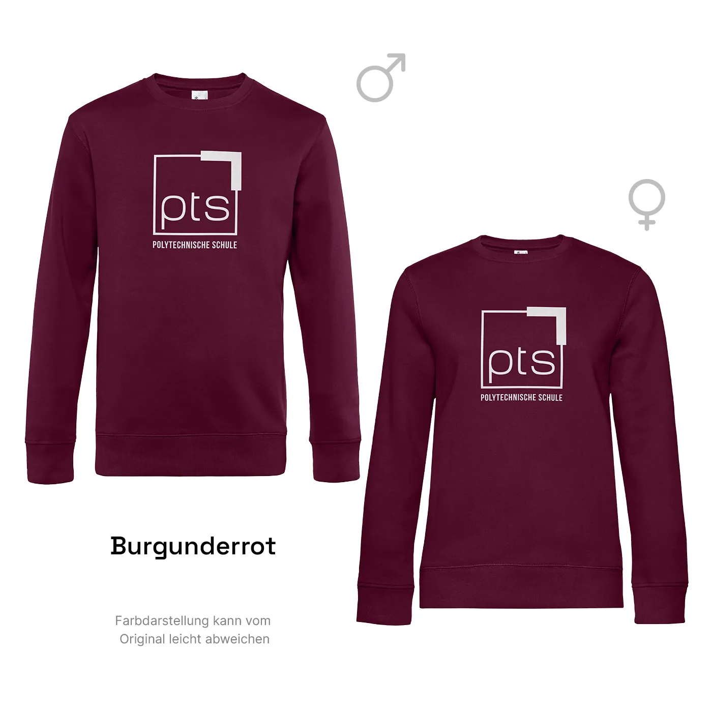 Sweater PTS-Logo weiß - burgunderrot