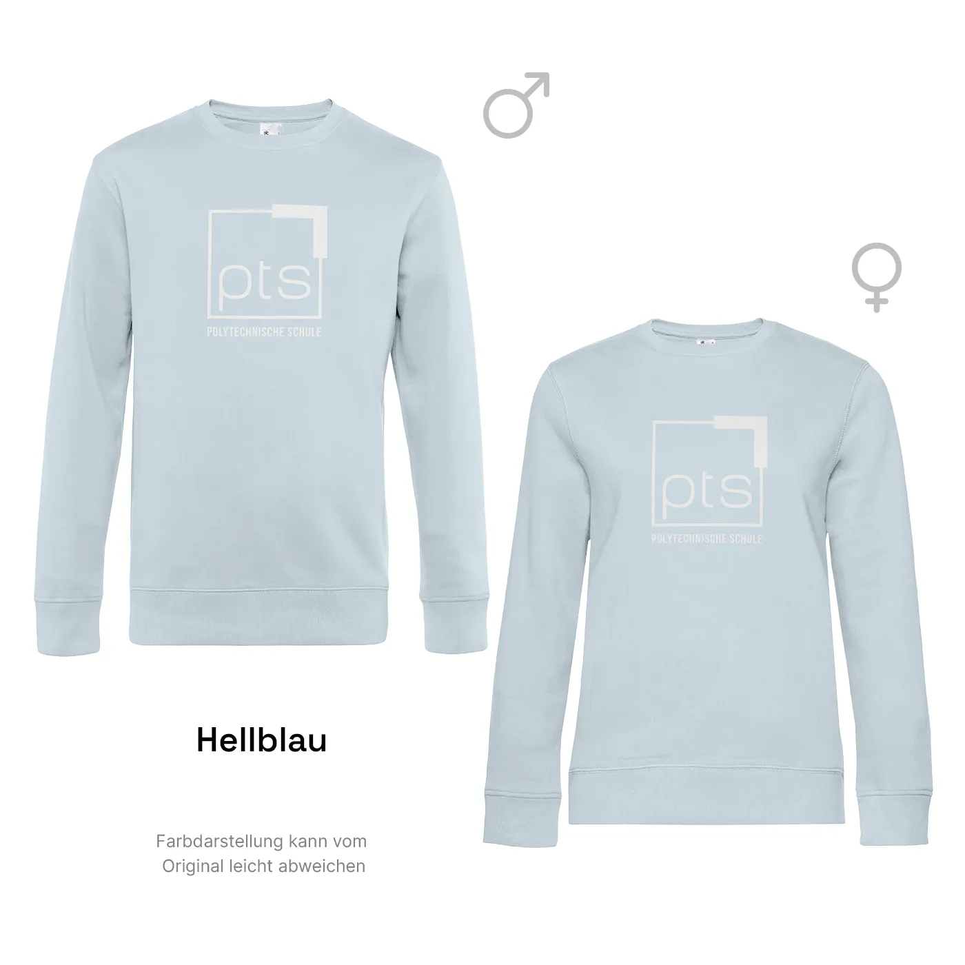 Sweater PTS-Logo weiß - hellblau