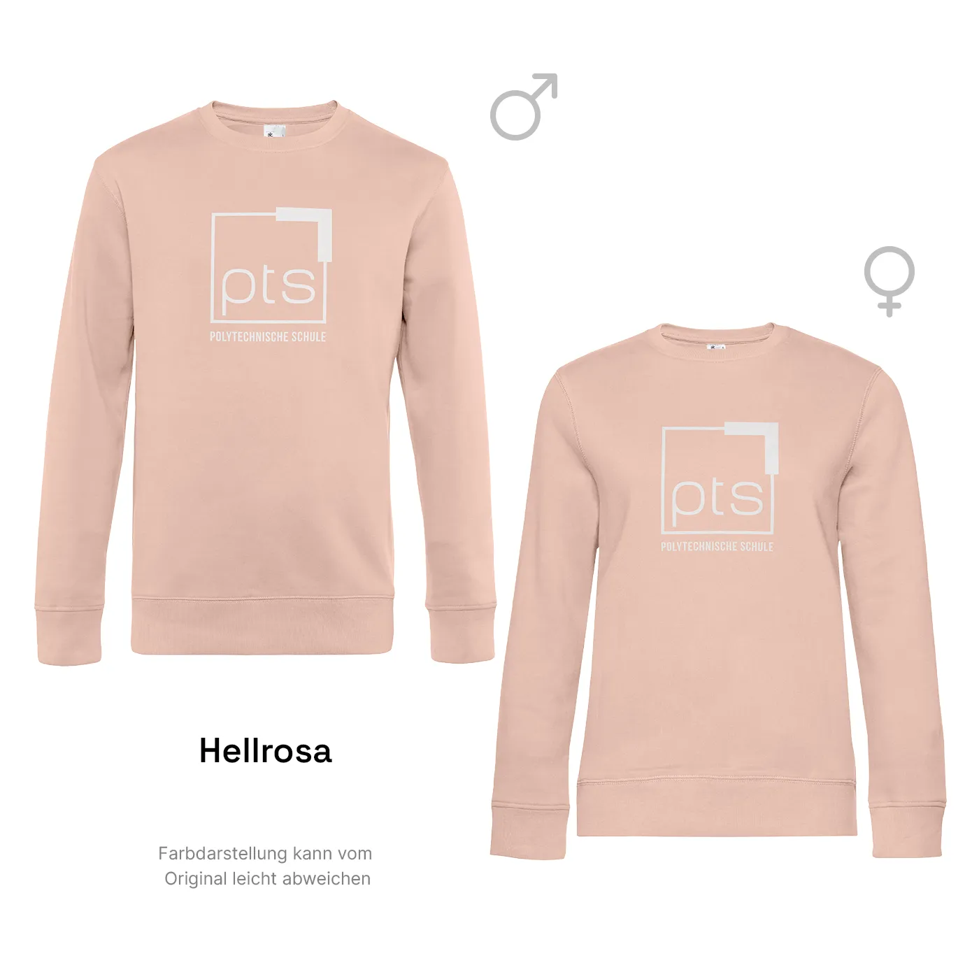 Sweater PTS-Logo weiß - hellrosa