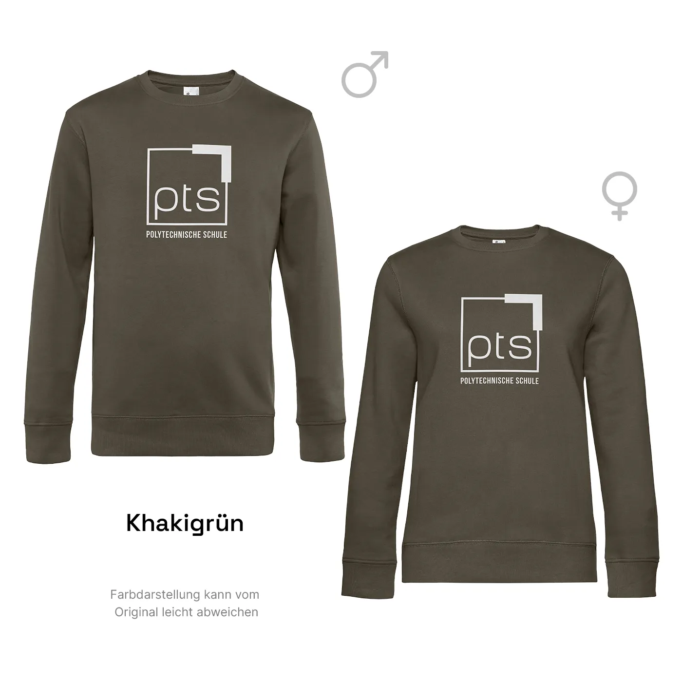 Sweater PTS-Logo weiß - khakigrün