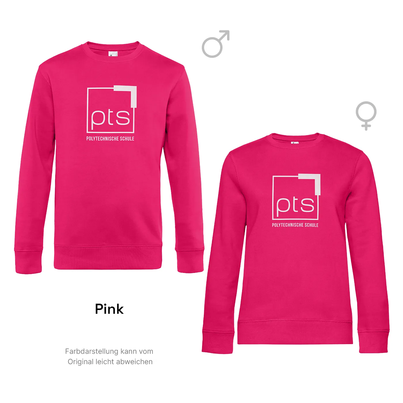 Sweater PTS-Logo weiß - pink