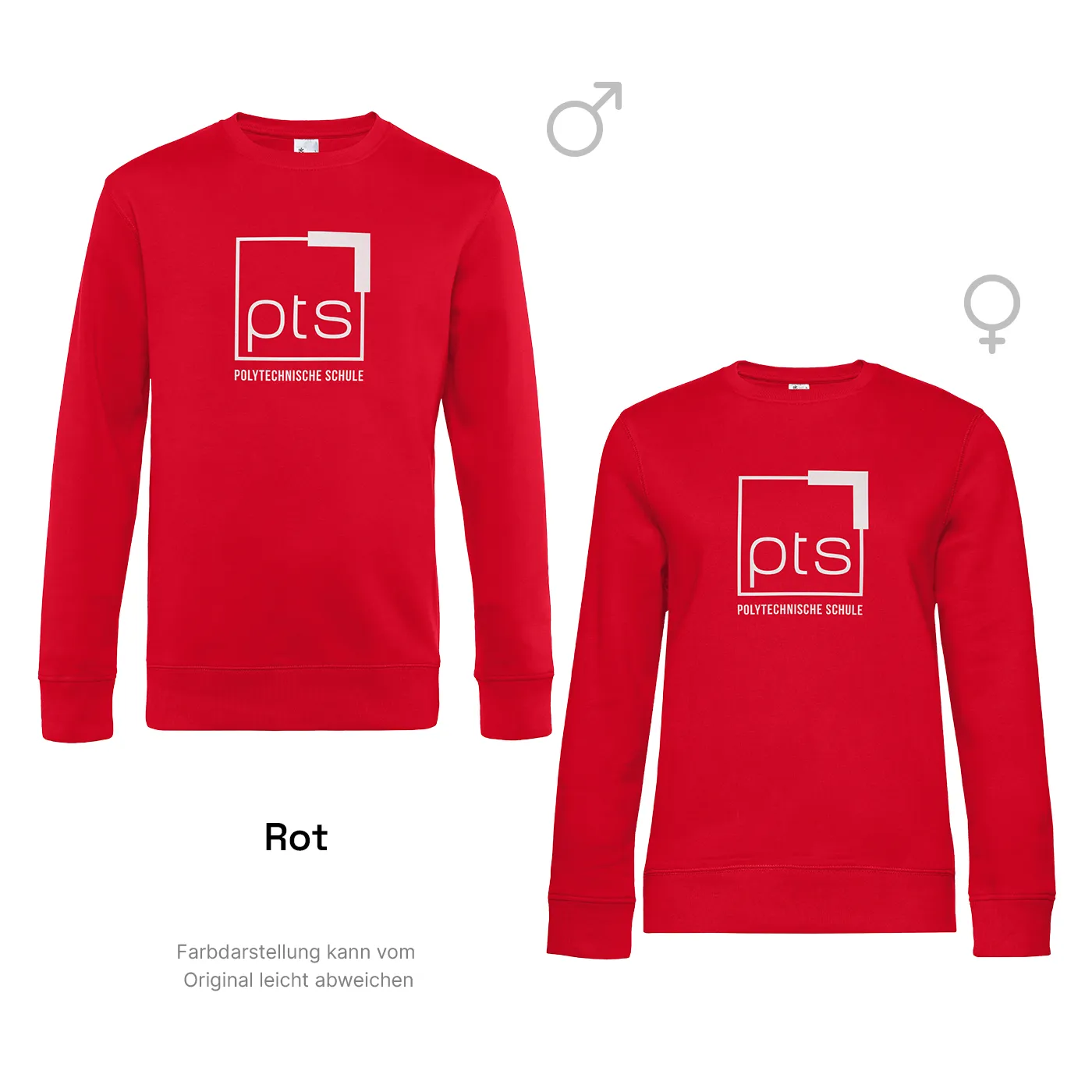 Sweater PTS-Logo weiß - rot