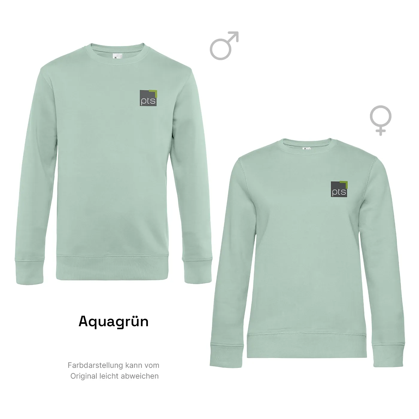 Sweater PTS-Logo färbig klein - aquagrün
