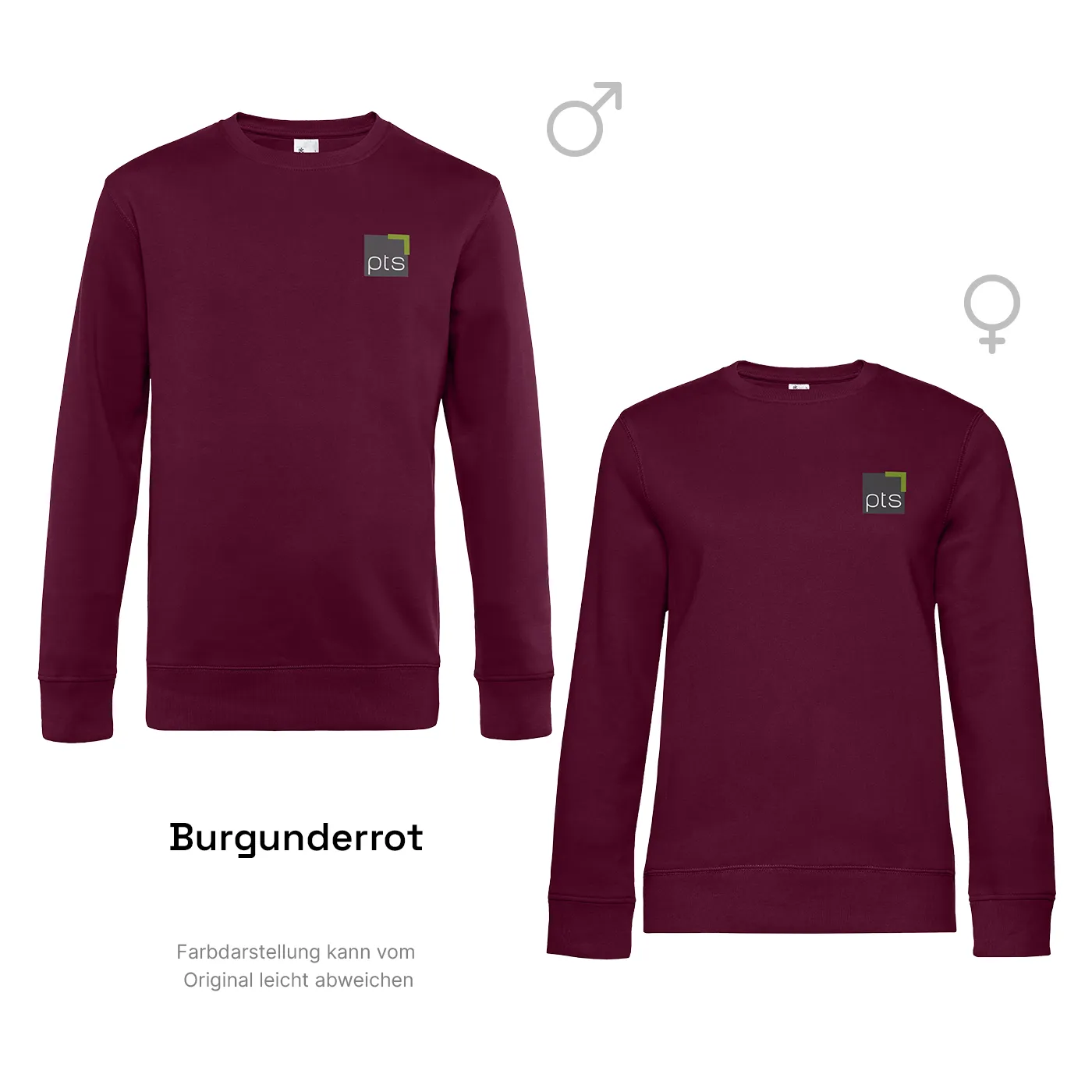 Sweater PTS-Logo färbig klein - burgunderrot